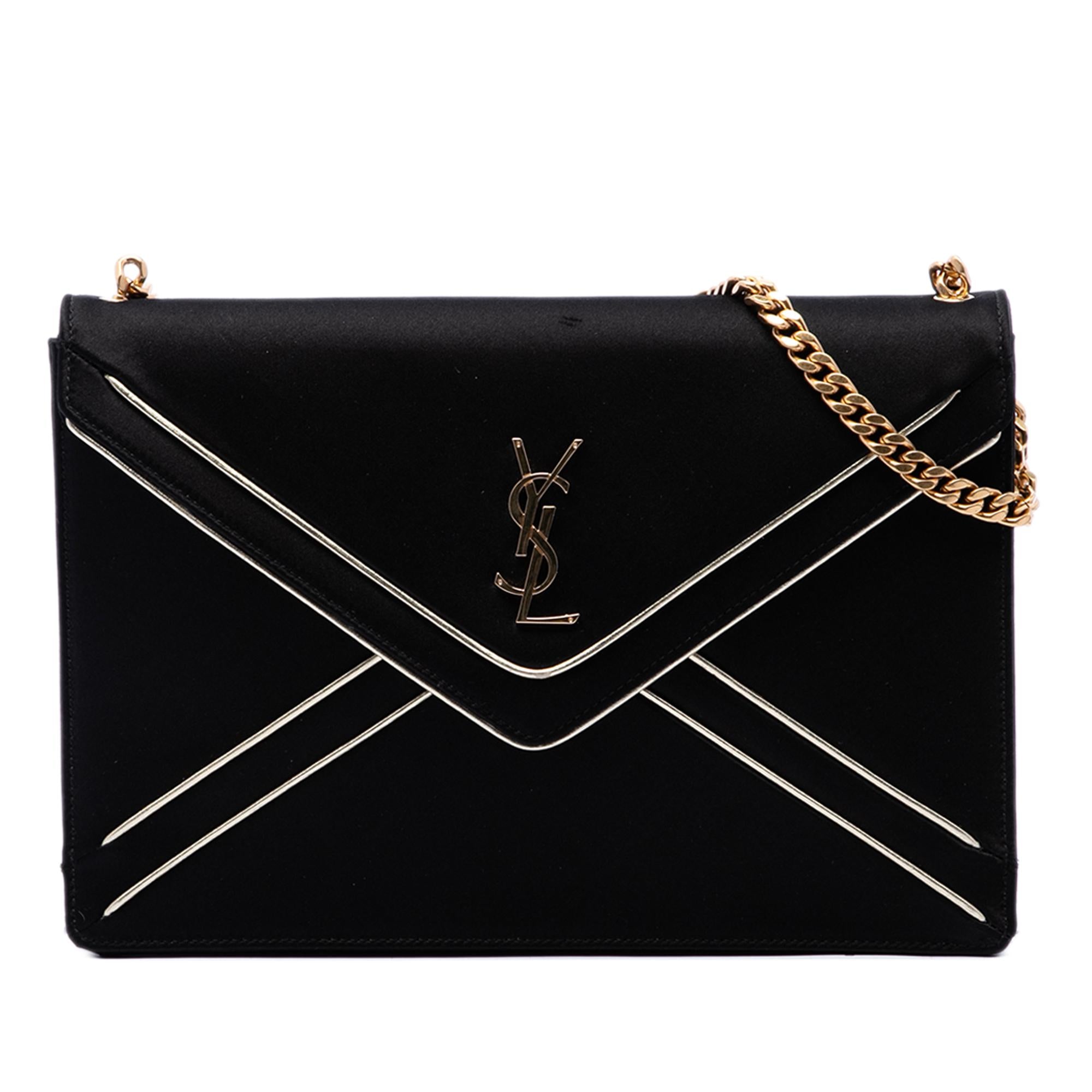 Saint Laurent Satin Monogram Gaby Shoulder Bag