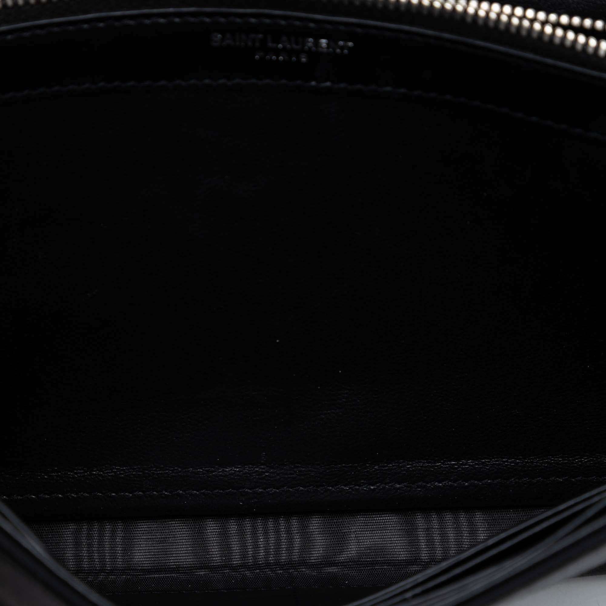Saint Laurent Sequin Monogram Kate Wallet on Chain