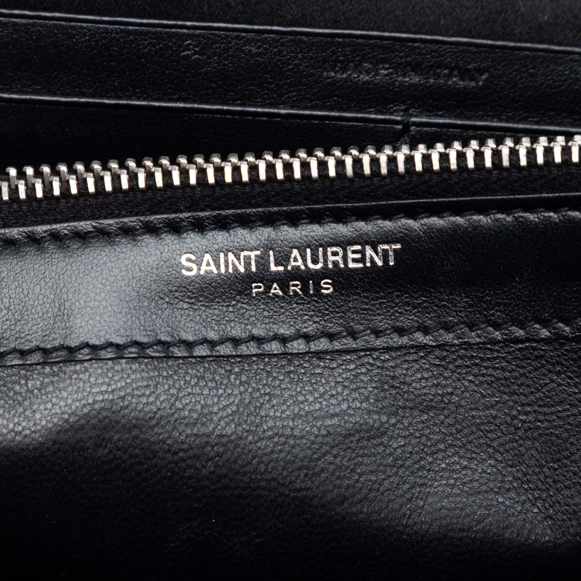 Saint Laurent Sequin Monogram Kate Wallet on Chain