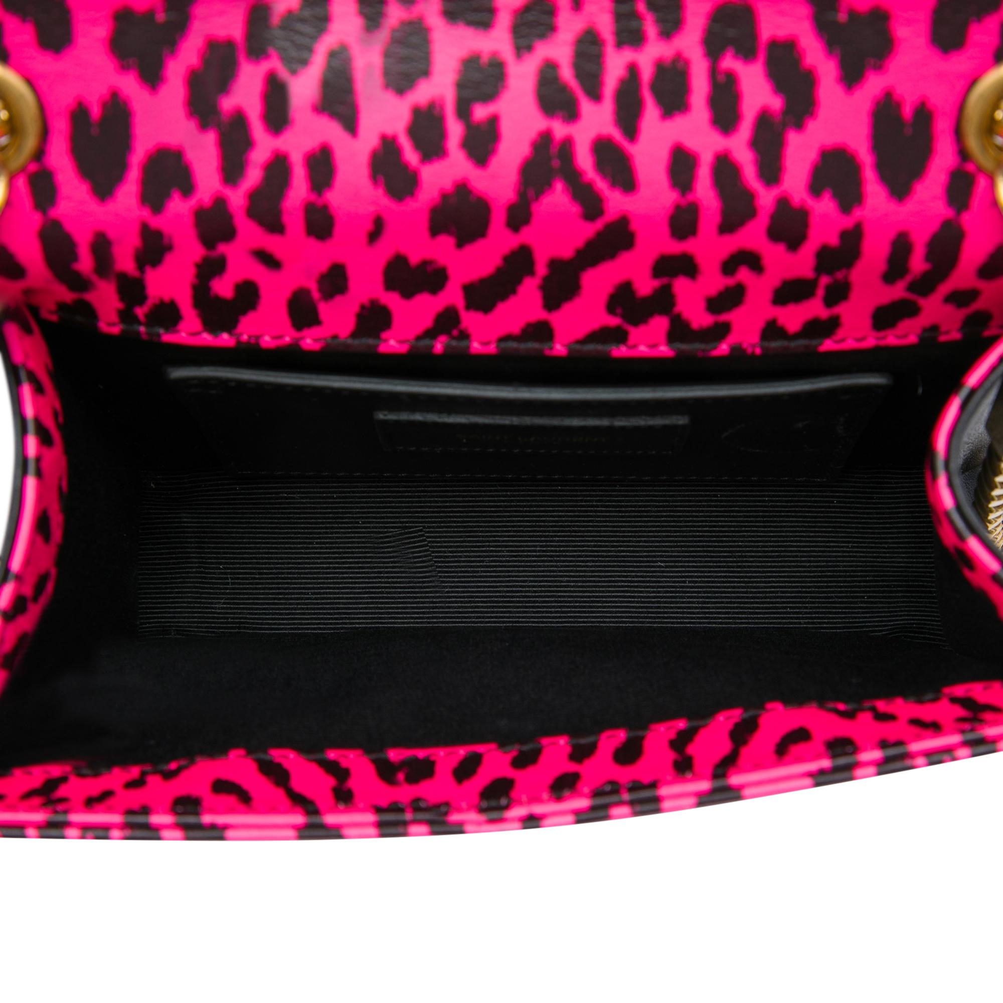 Saint Laurent Small Calfskin Leopard Print Monogram Kate Crossbody