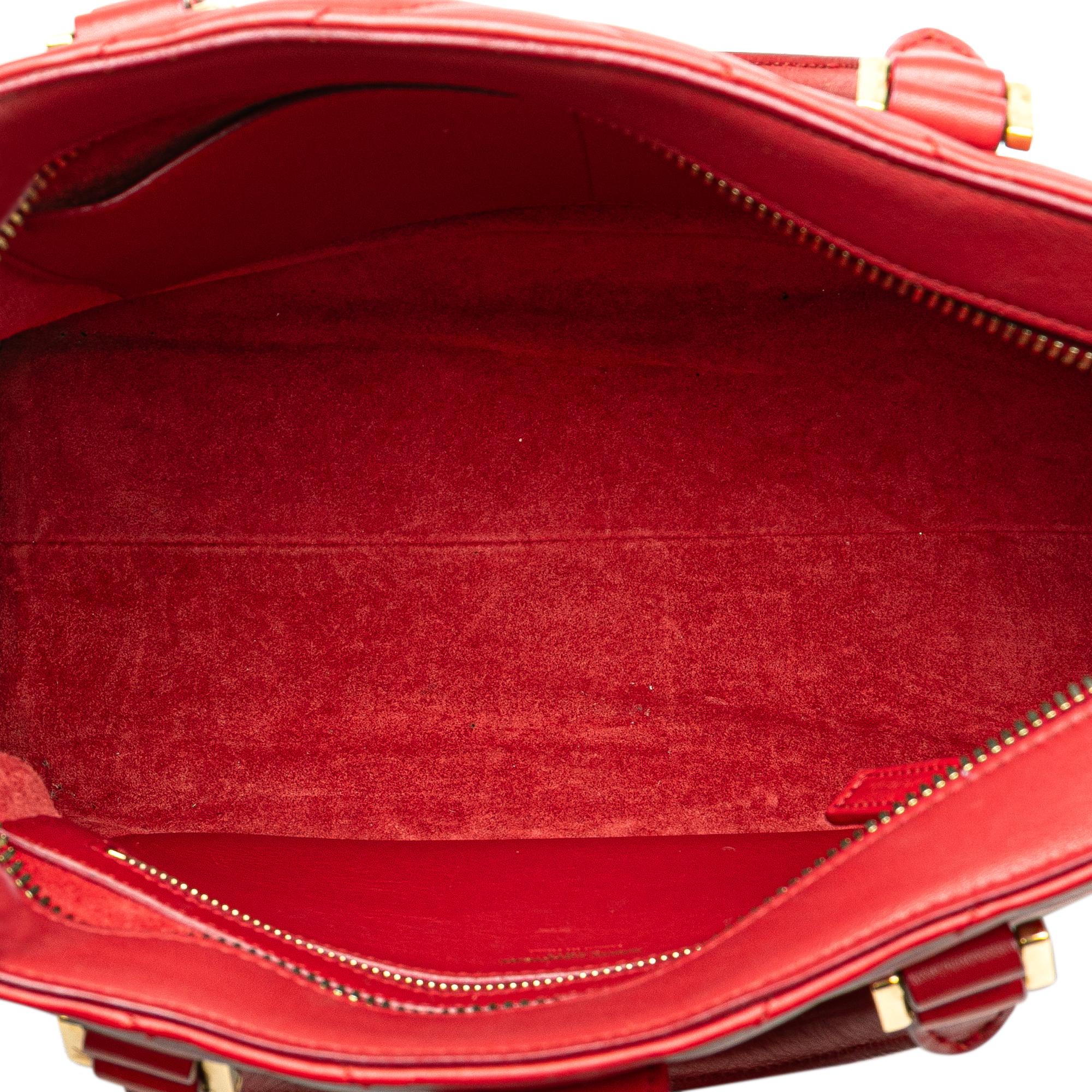 Saint Laurent Small Chevron Calfskin Monogram Cabas Satchel