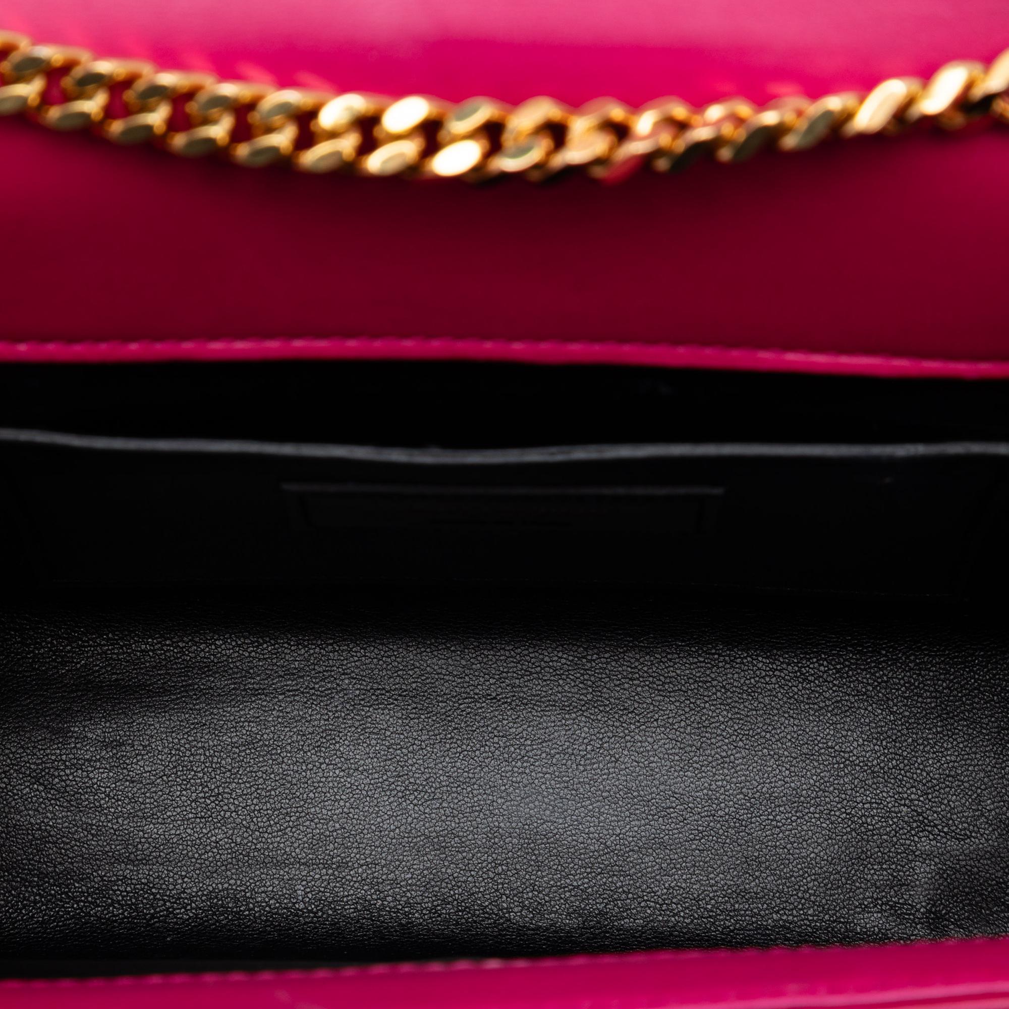 Saint Laurent Small Chevron Calfskin Monogram Envelope Bag