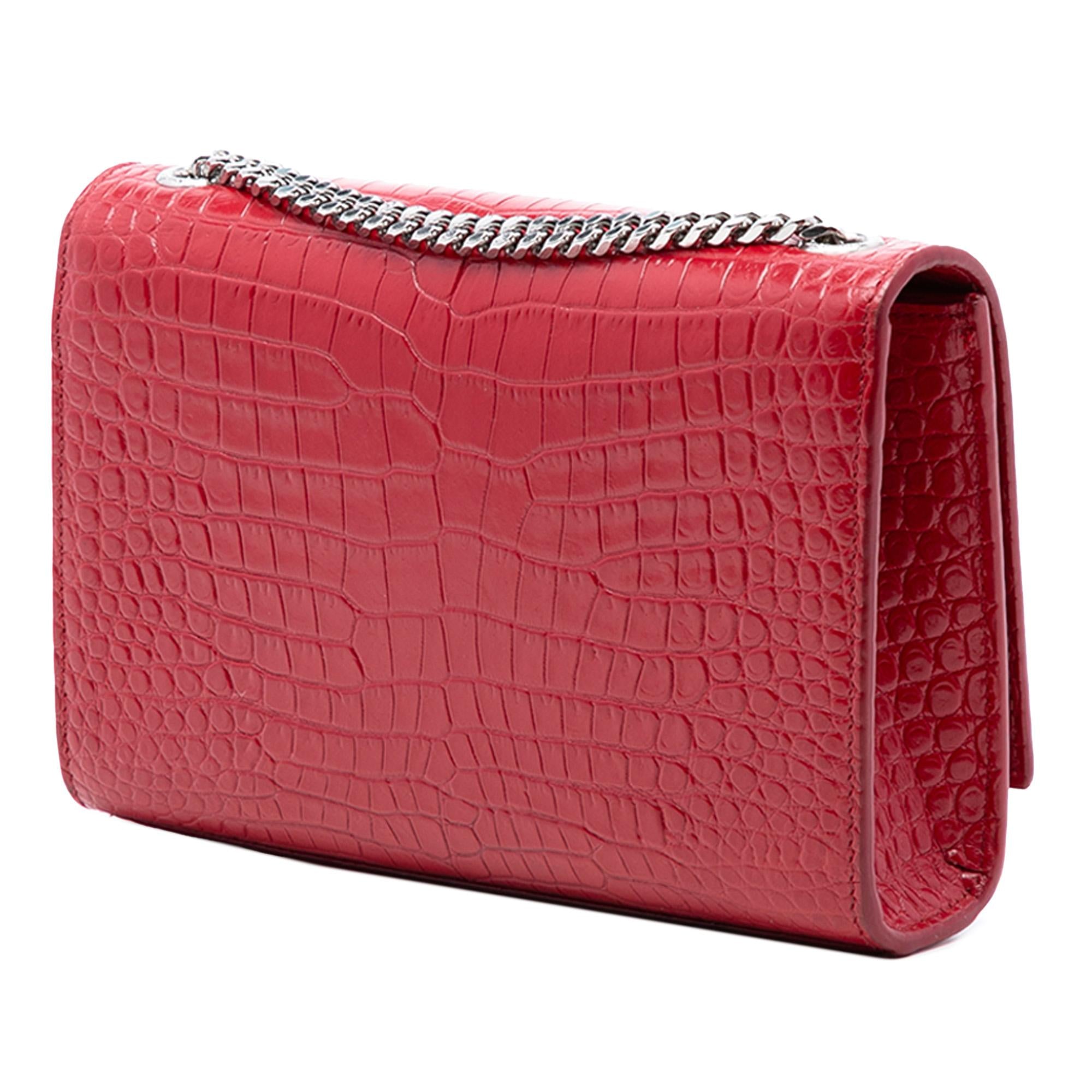 Saint Laurent Small Embossed Leather Kate Tassel Crossbody
