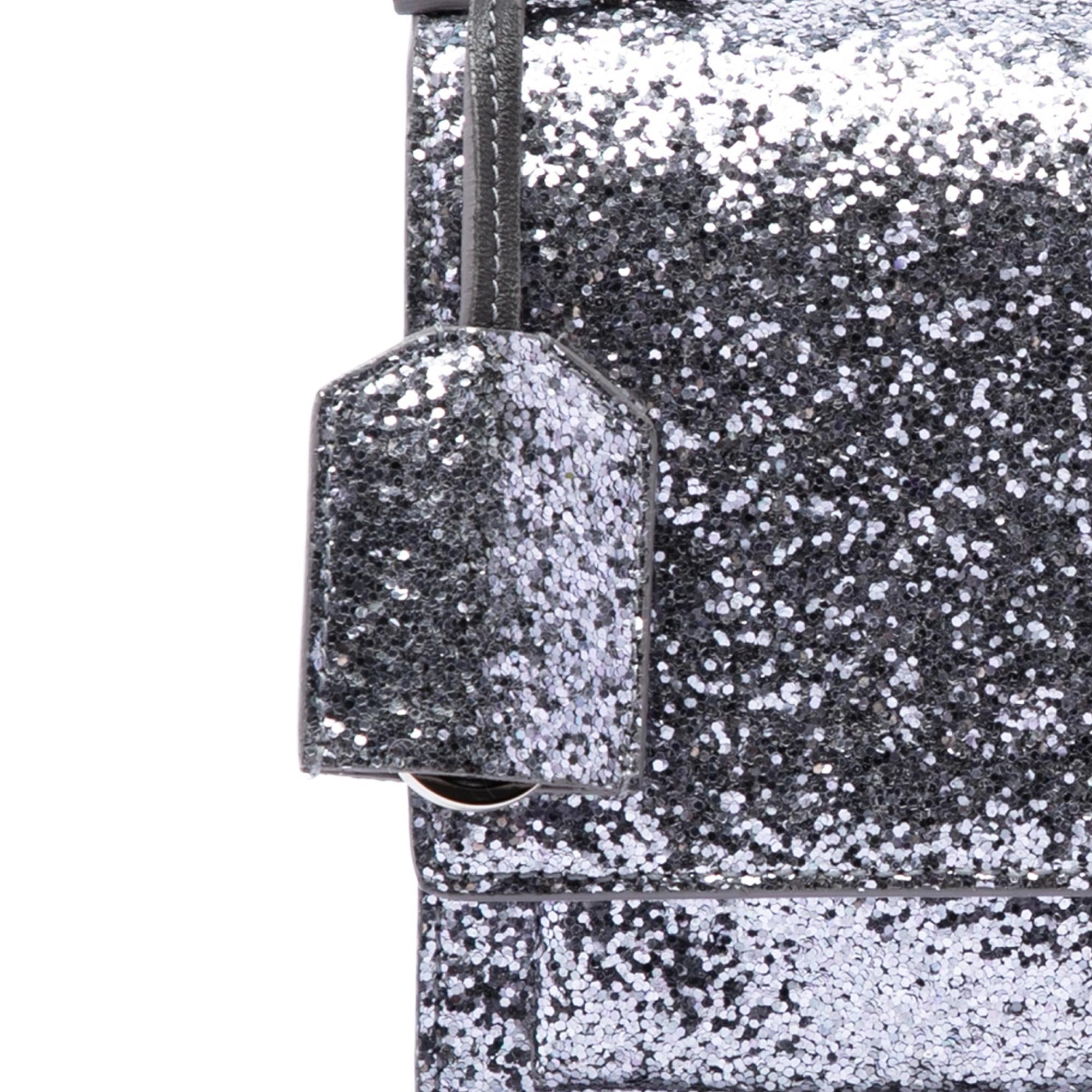 Saint Laurent Small Glitter Leather Monogram Sunset Crossbody