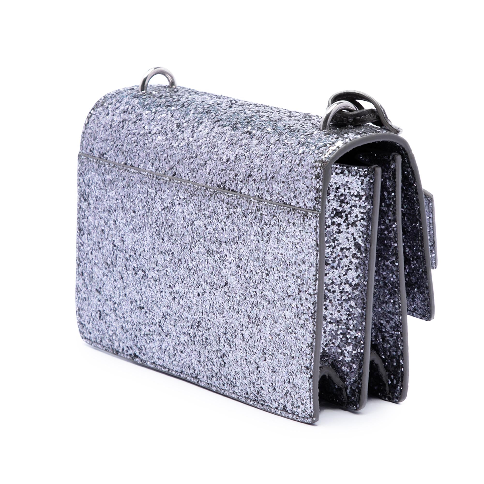 Saint Laurent Small Glitter Leather Monogram Sunset Crossbody