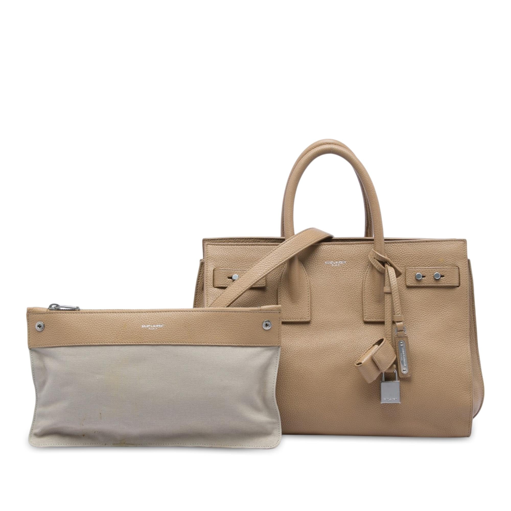 Saint Laurent Small Grained Calfskin Supple Sac De Jour Satchel