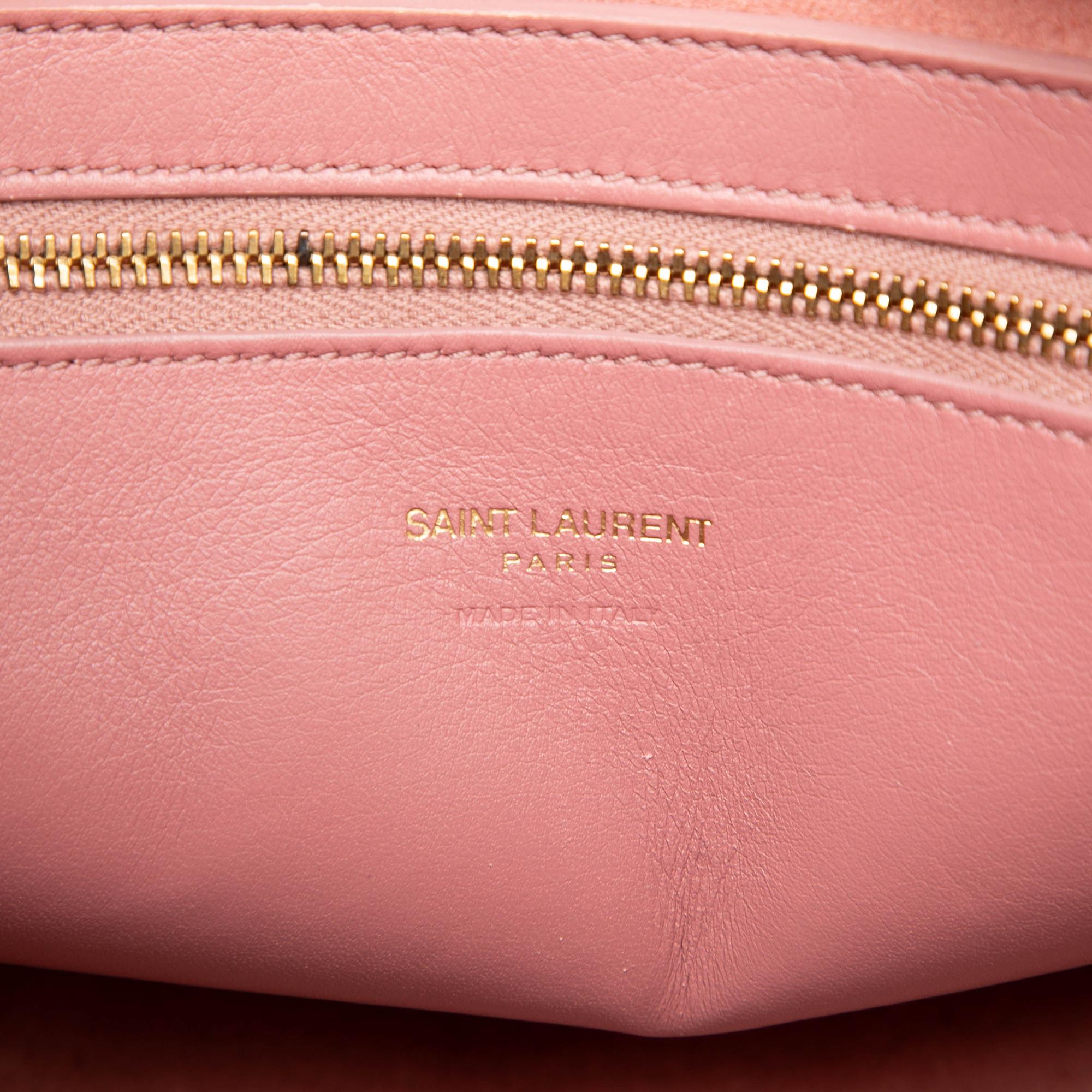 Saint Laurent Small Leather Monogram Cabas Satchel