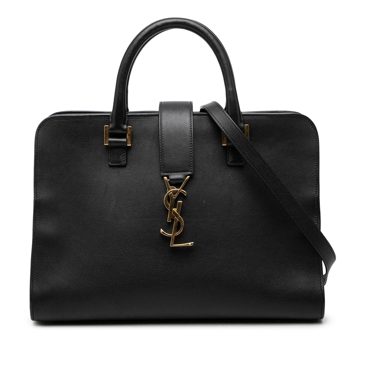 Saint Laurent Small Leather Monogram Cabas Satchel