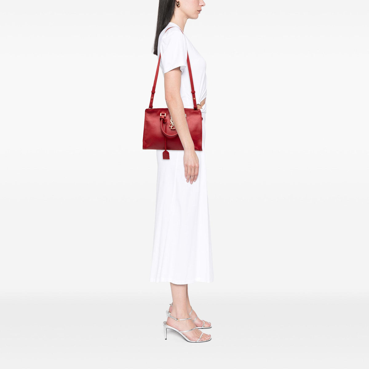 Saint Laurent Small Leather Monogram Downtown Cabas Satchel