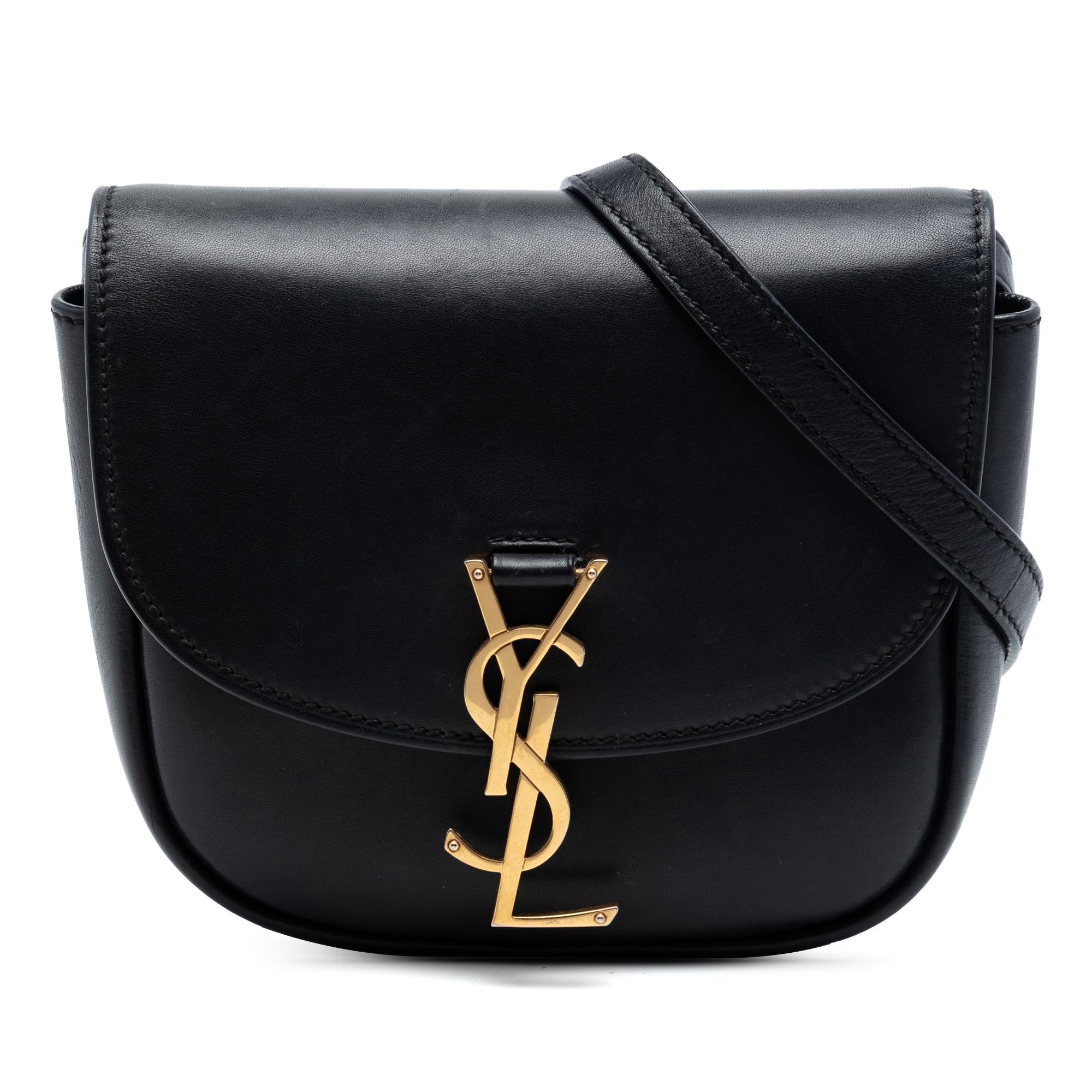 Saint Laurent Small Leather Monogram Kaia Crossbody