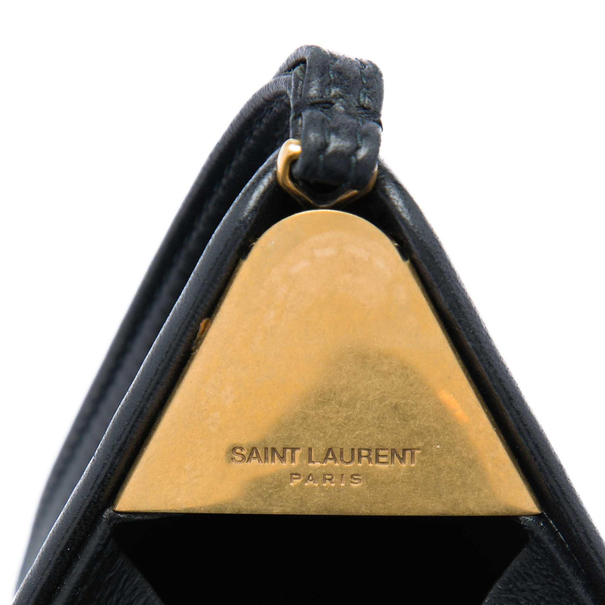 Saint Laurent Small Leather Pyramid Box Clutch