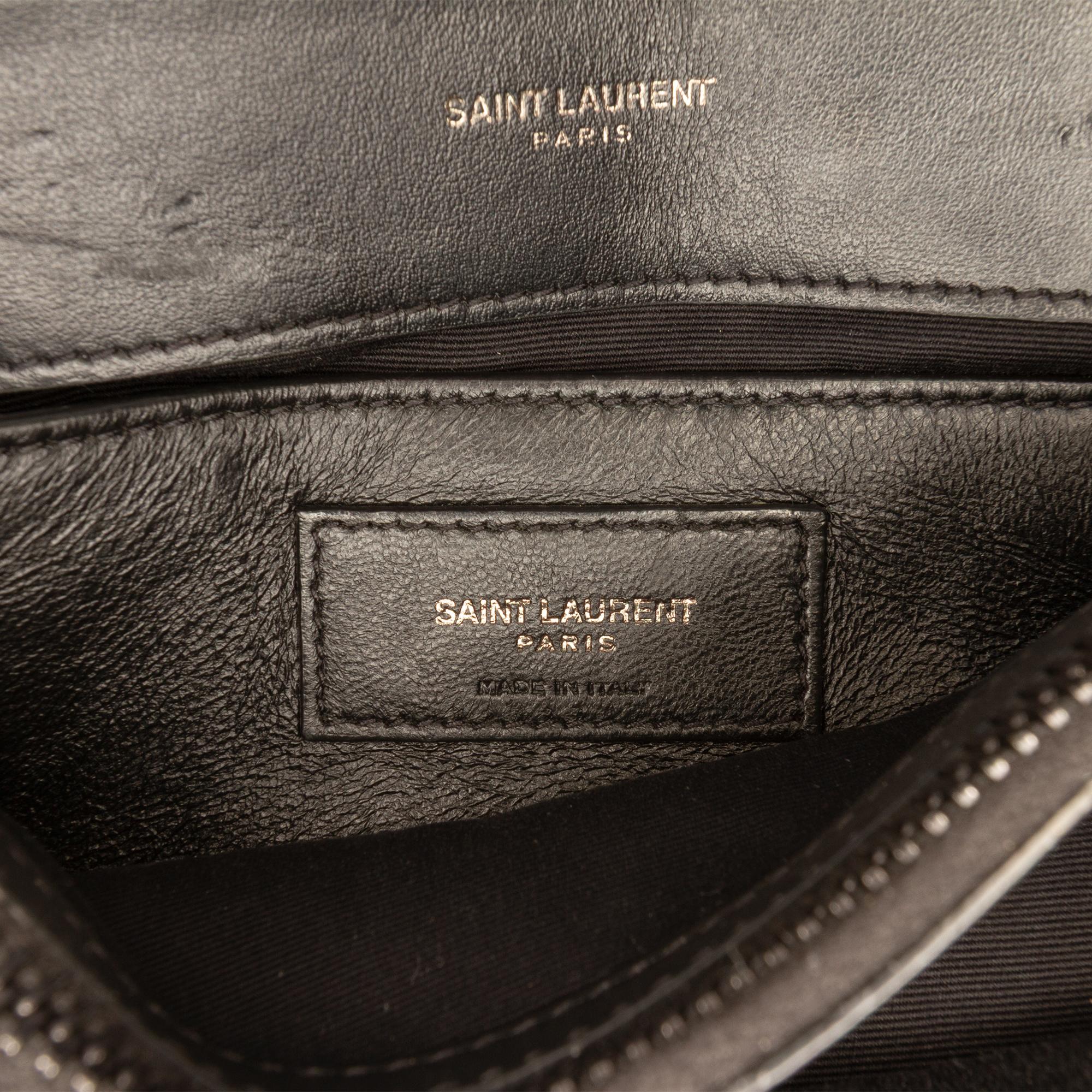 Saint Laurent Small Matelasse Calfskin Monogram Monochrome LouLou Shoulder Bag