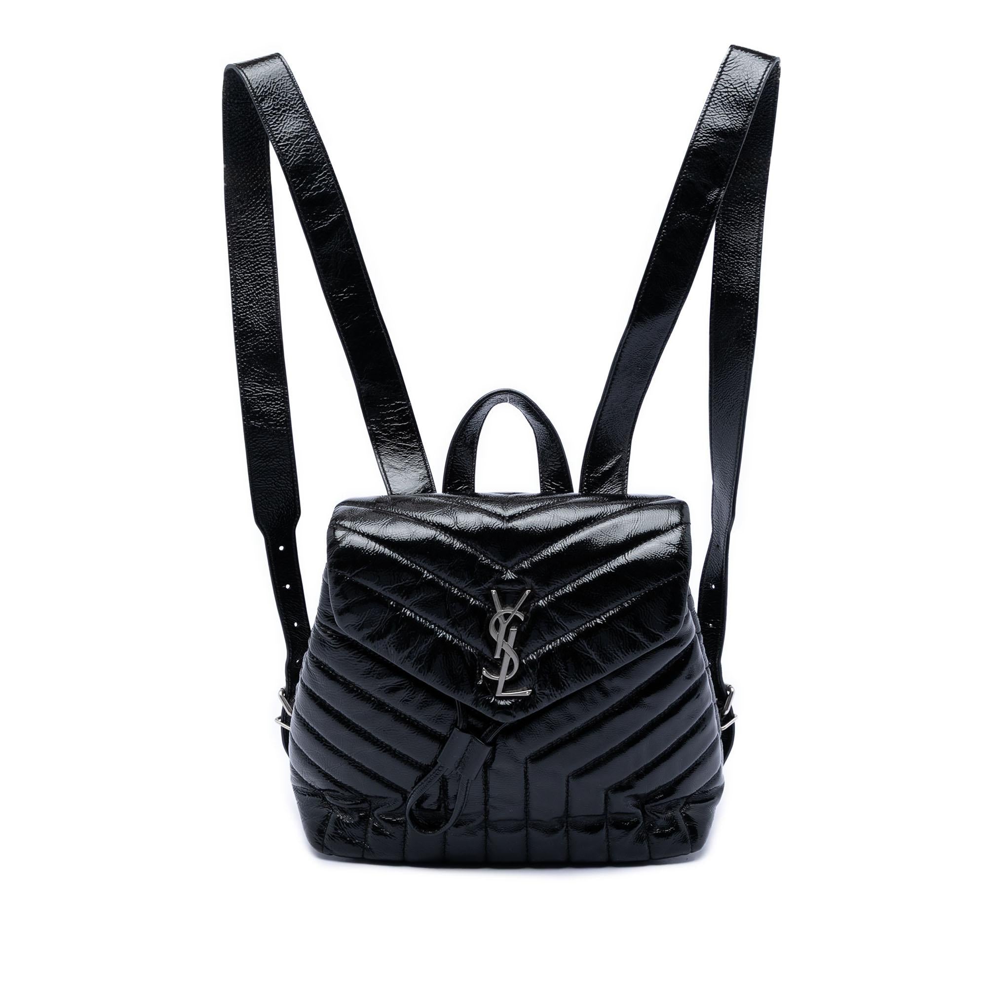 Saint Laurent Small Matelasse Patent Monogram LouLou Backpack
