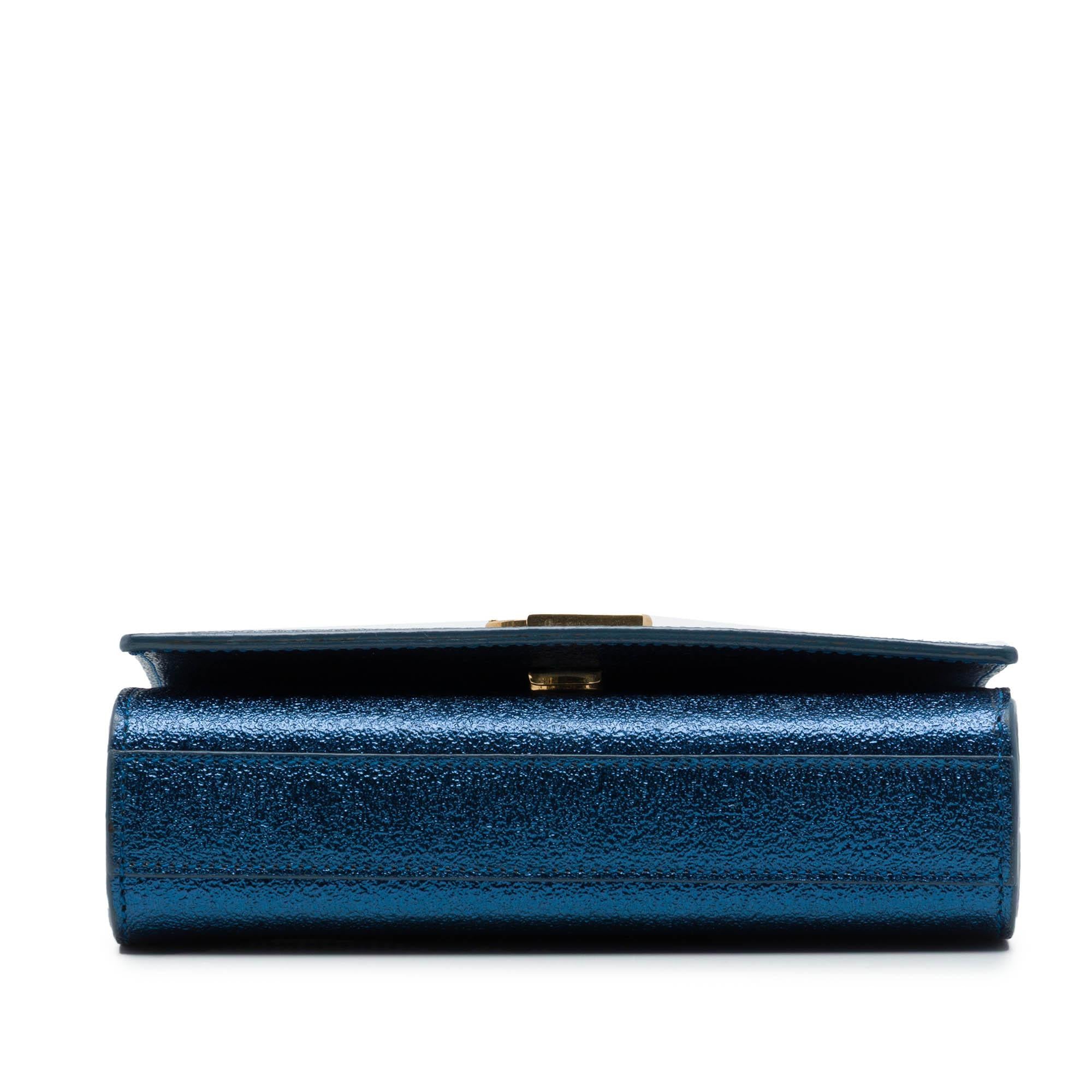 Saint Laurent Small Metallic Calfskin Classic Monogram Kate Crossbody