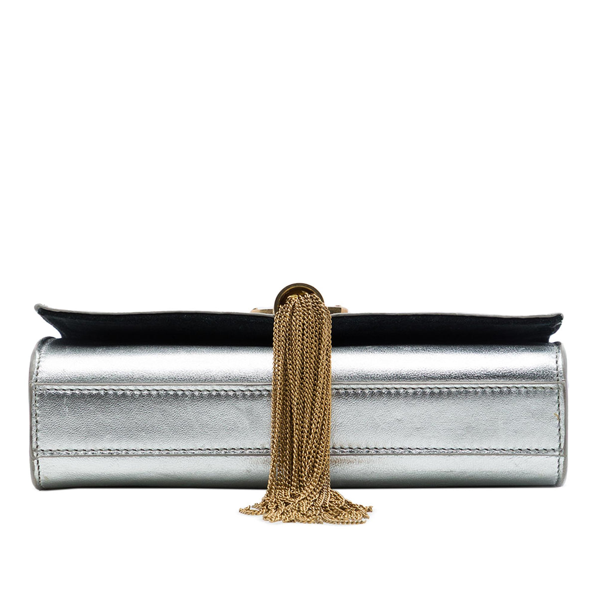 Saint Laurent Small Metallic Calfskin Monogram Kate Tassel Crossbody