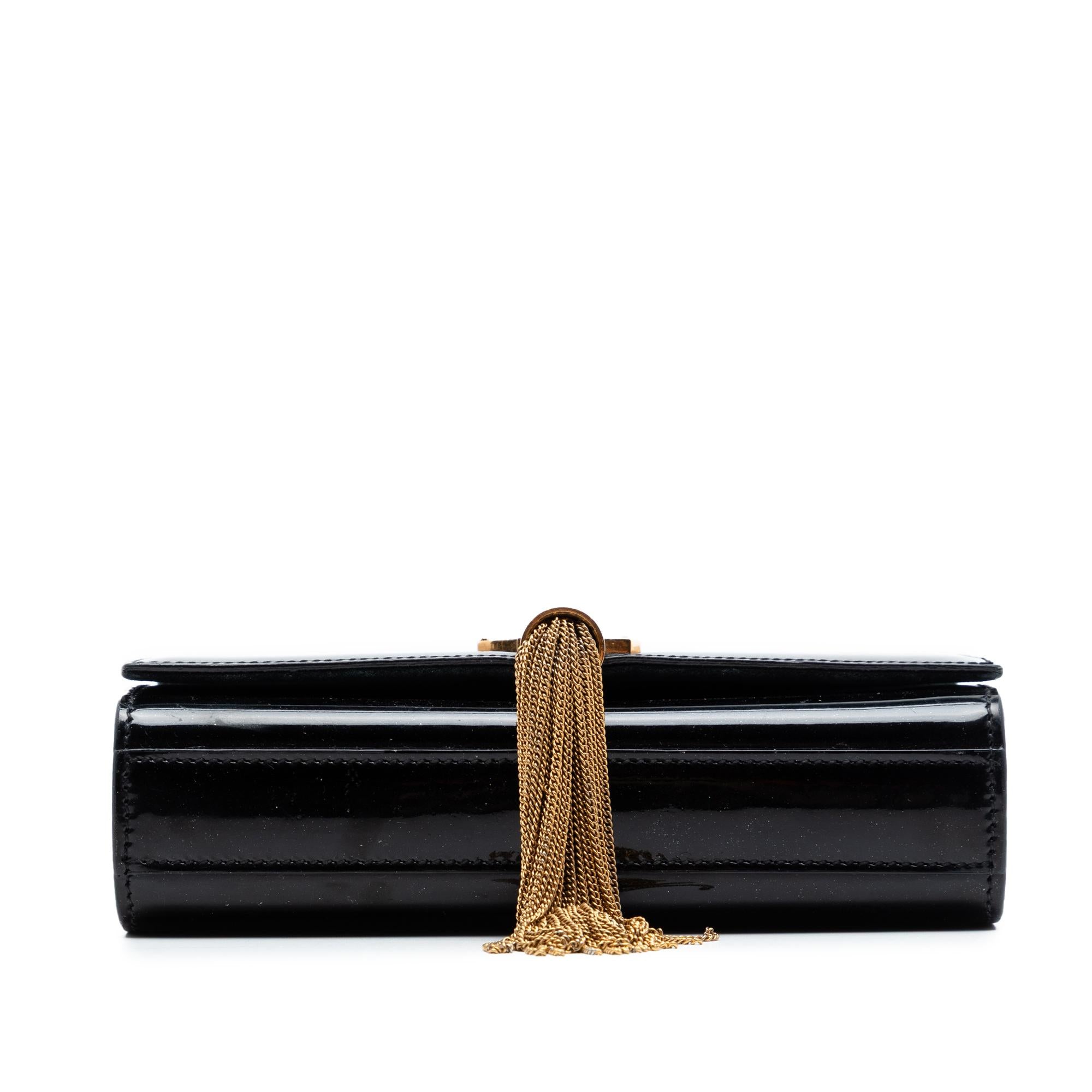 Saint Laurent Small Patent Classic Monogram Kate Tassel Crossbody