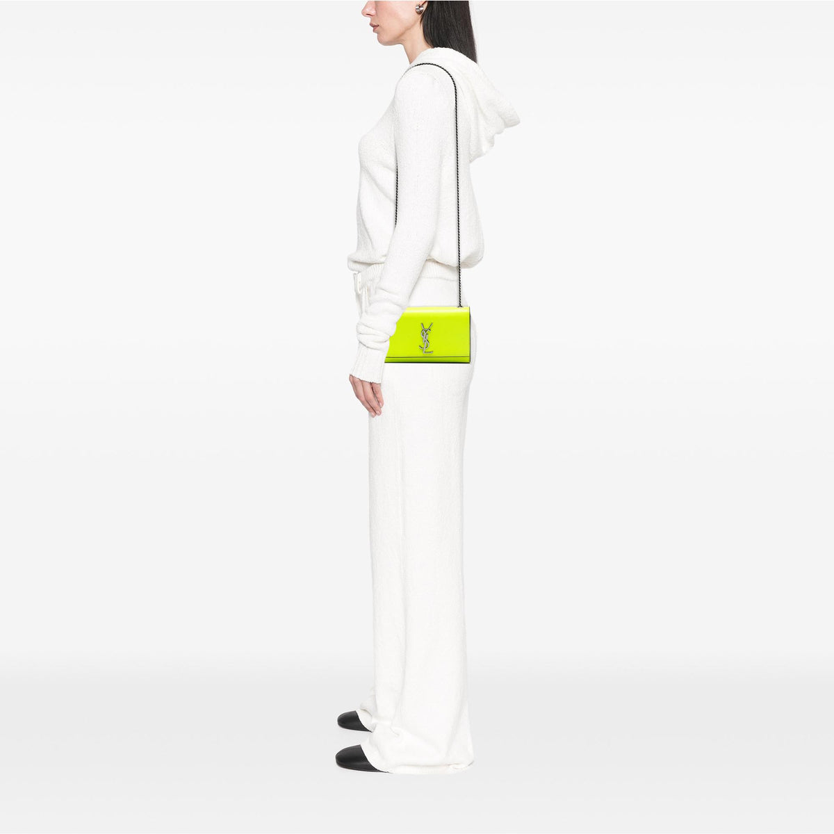 Saint Laurent Small Patent Grain de Poudre Monogram Kate Crossbody