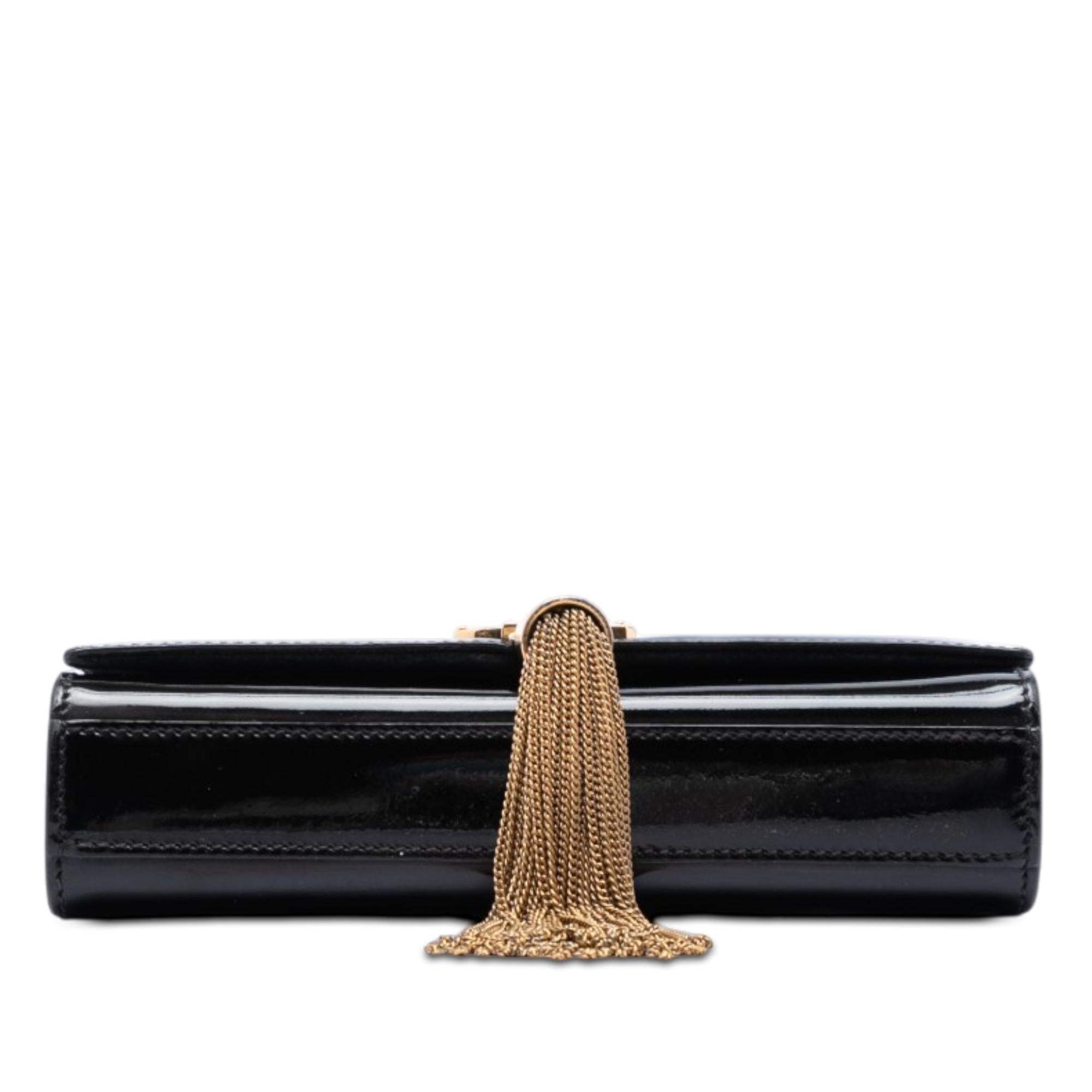 Saint Laurent Small Patent Monogram Kate Tassel Crossbody