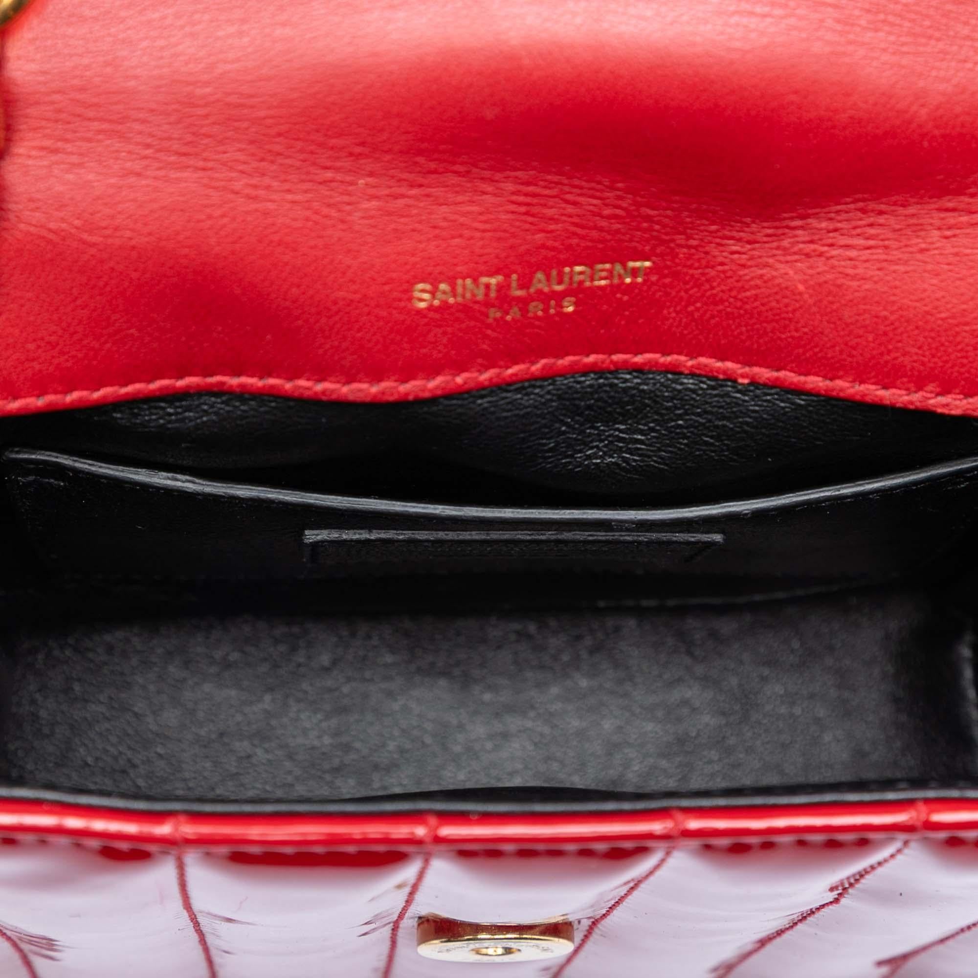 Saint Laurent Small Patent Monogram Vicky Chain Bag