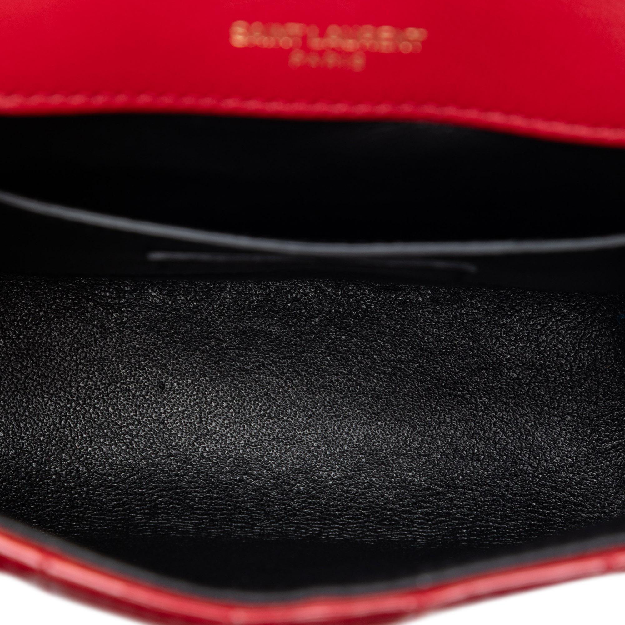 Saint Laurent Small Patent Monogram Vicky Chain Bag