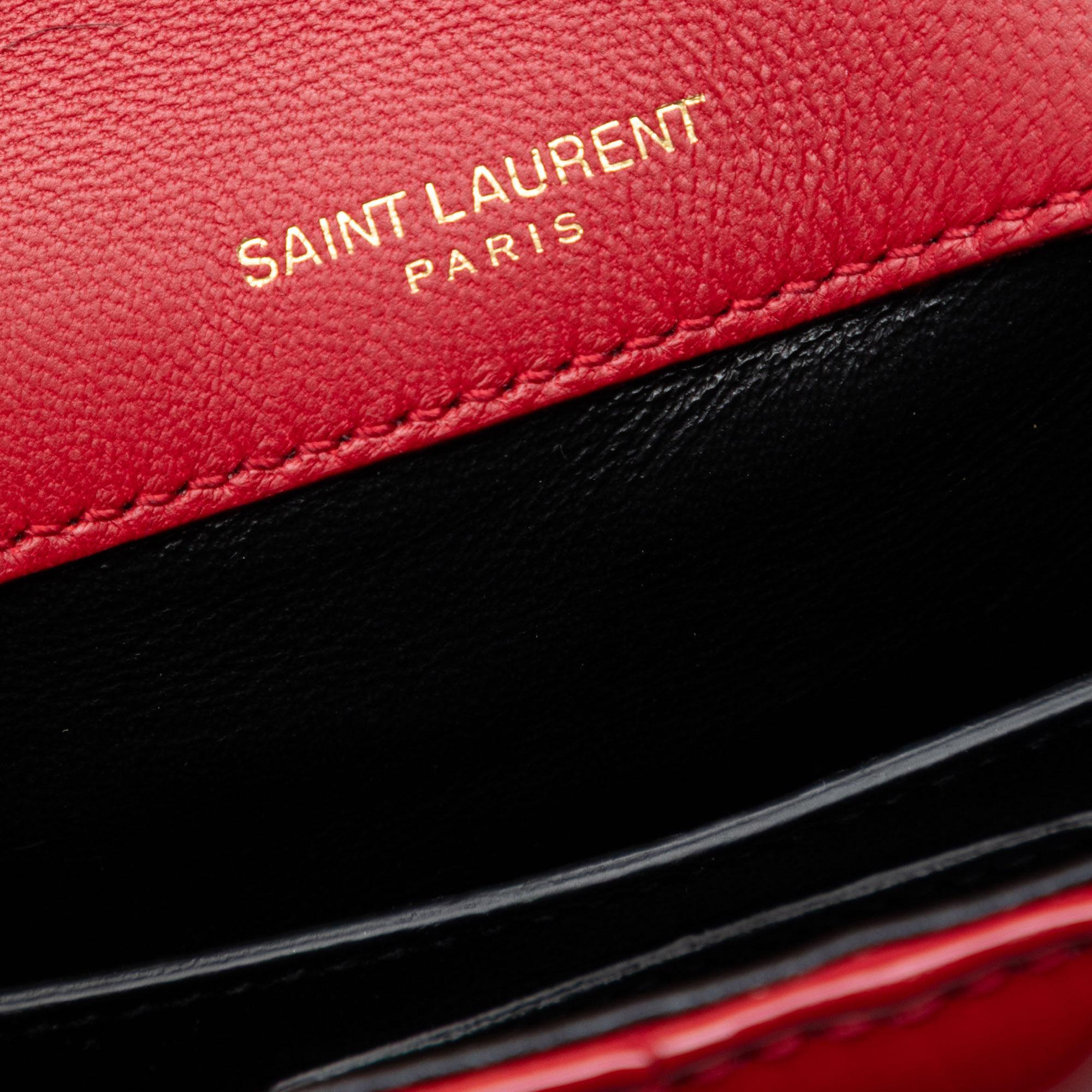 Saint Laurent Small Patent Monogram Vicky Chain Bag