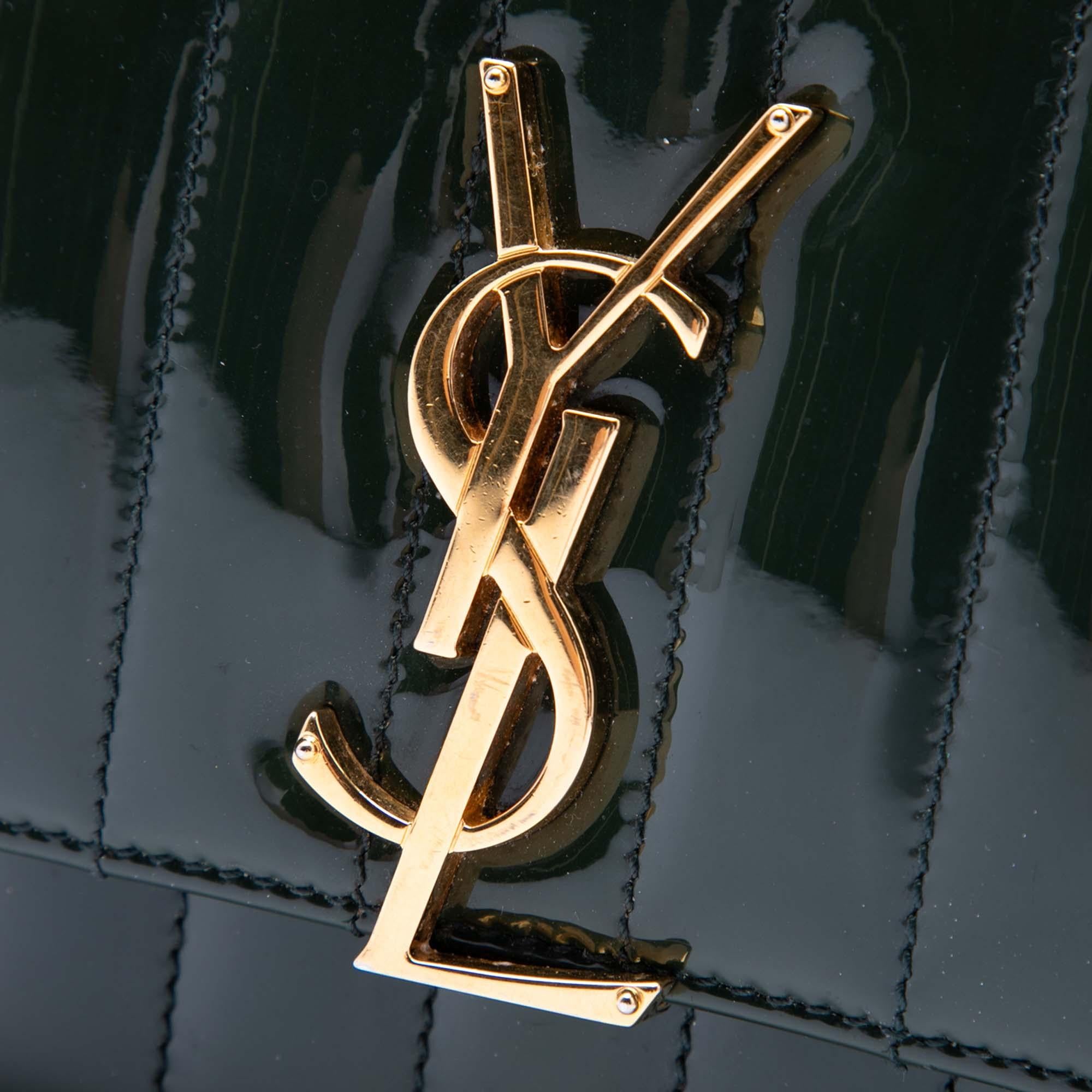 Saint Laurent Small Patent Monogram Vicky Chain Bag