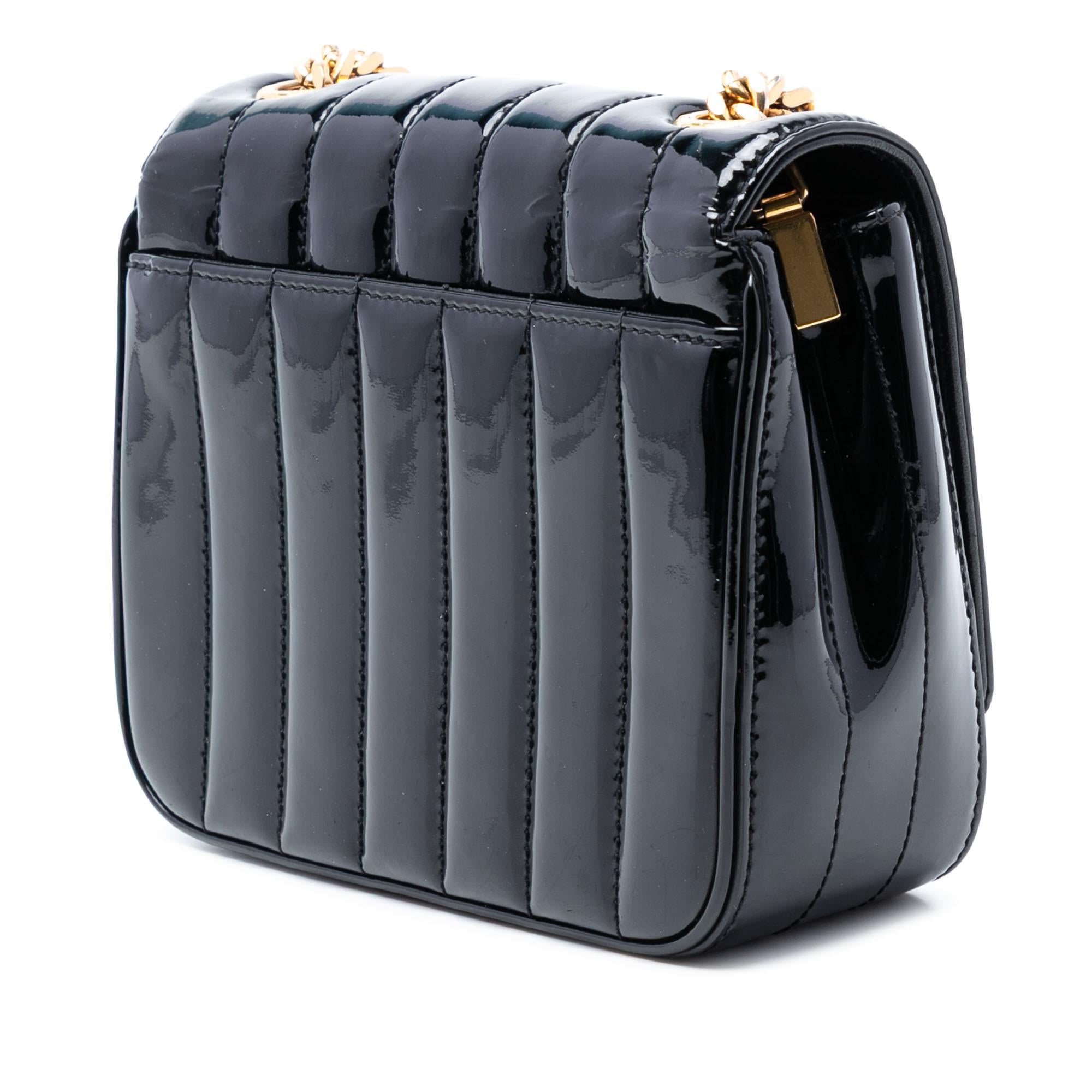 Saint Laurent Small Patent Monogram Vicky Chain Bag