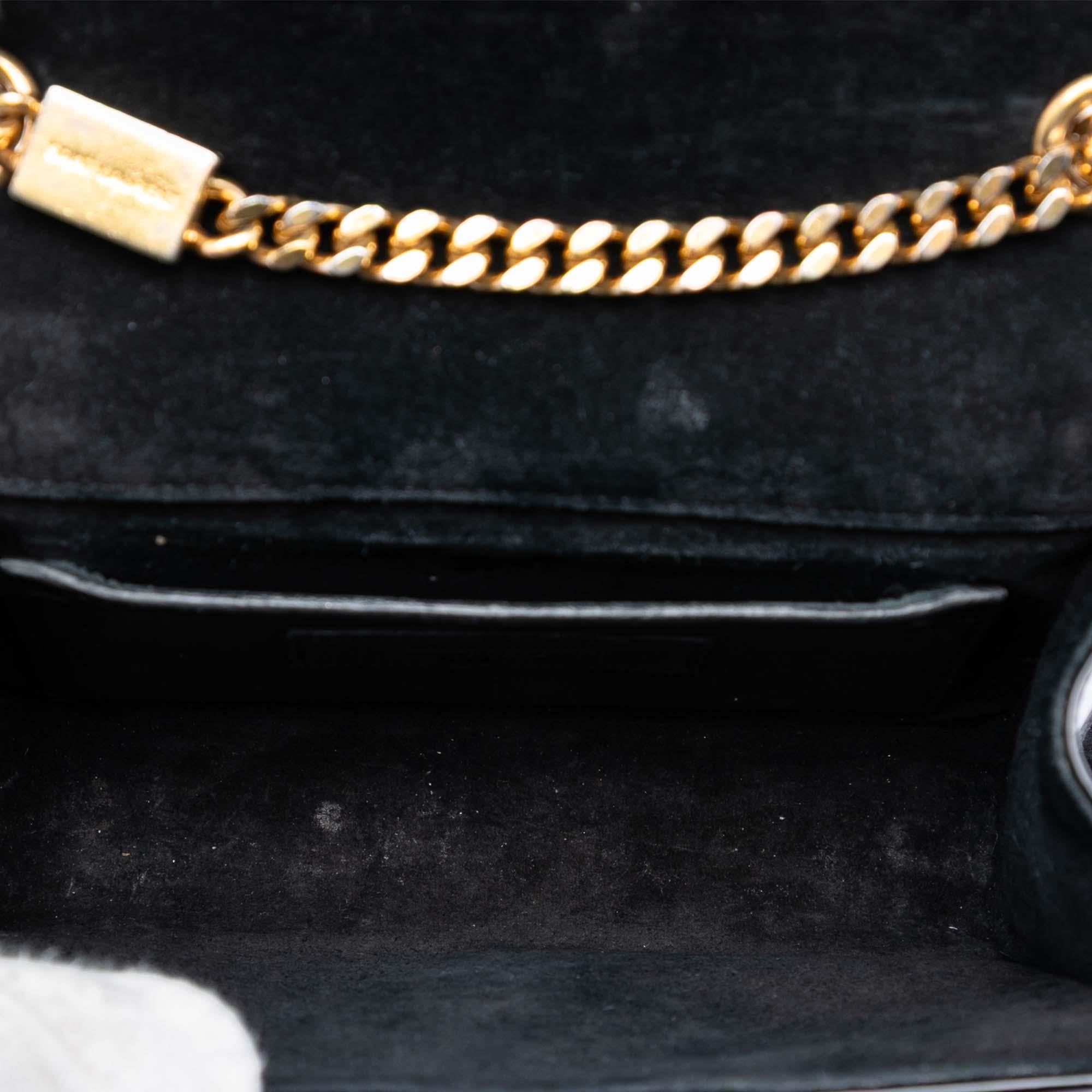 Saint Laurent Small Quilted Patent Monogram Kate Tassel Crossbody