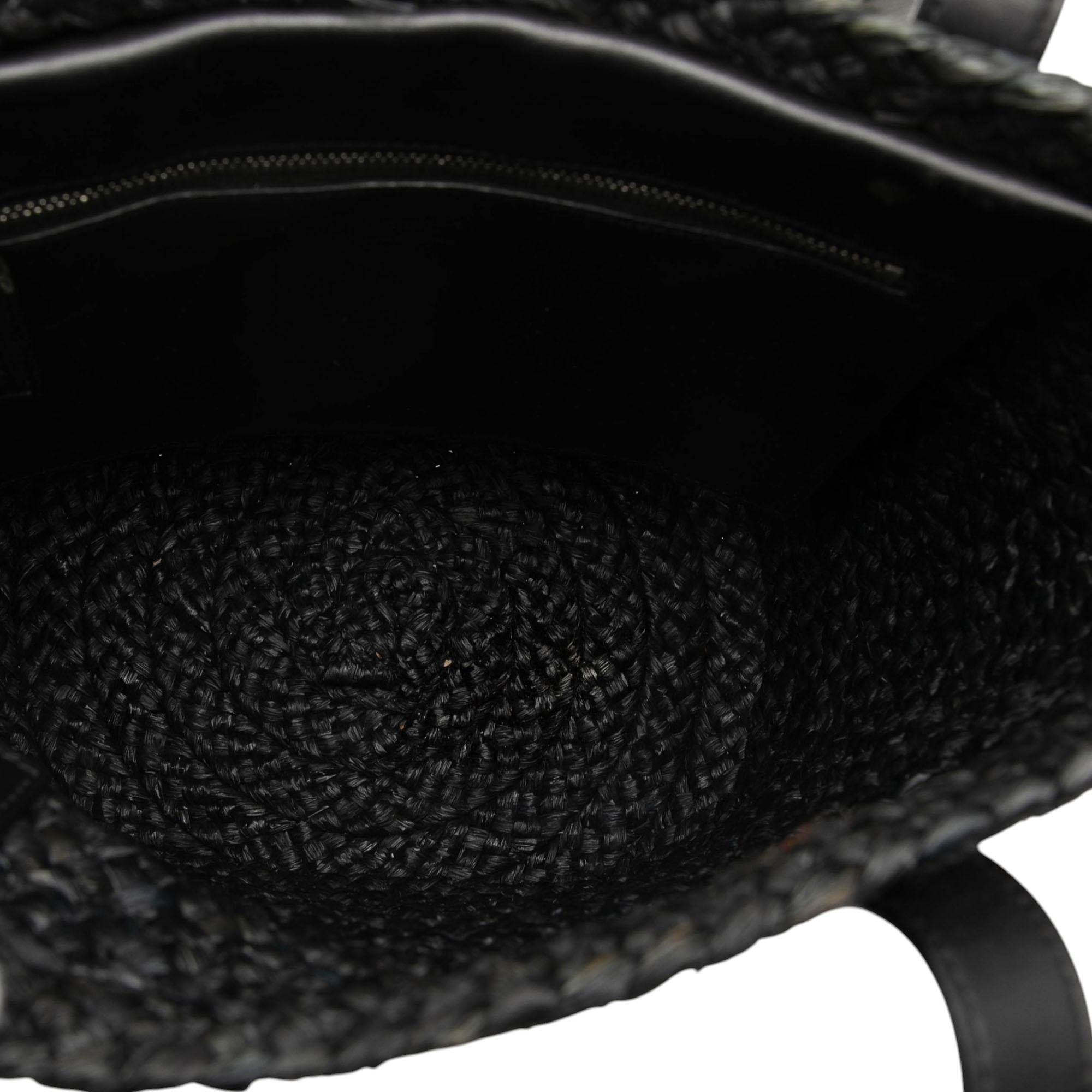Saint Laurent Small Raffia Panier Tote