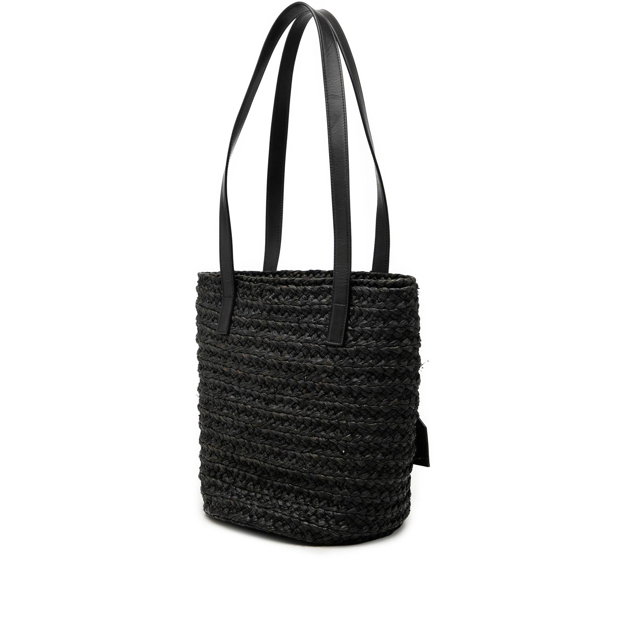 Saint Laurent Small Raffia Panier Tote