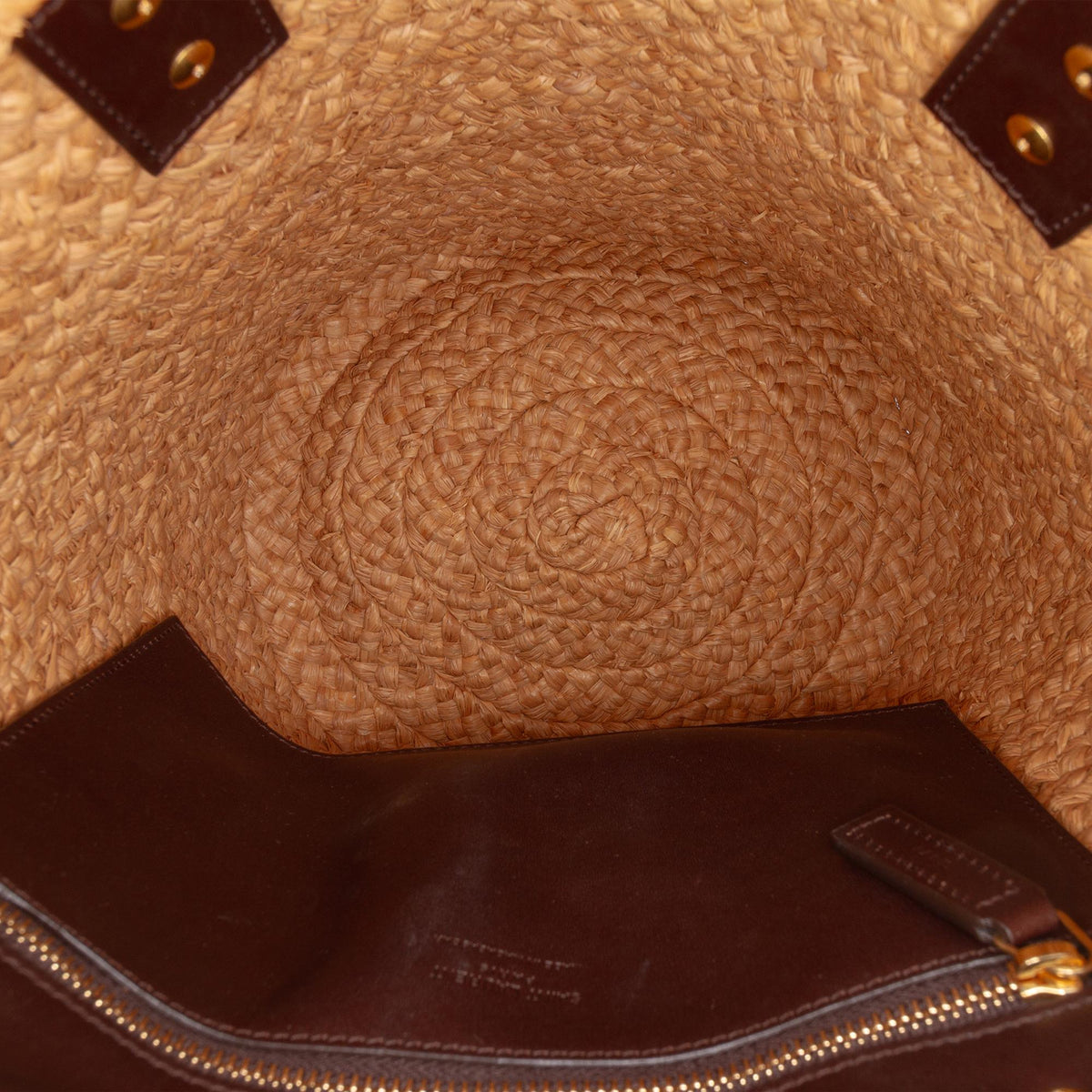 Saint Laurent Small Raffia Panier Tote