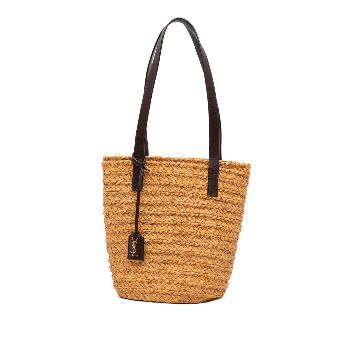 Saint Laurent Small Raffia Panier Tote