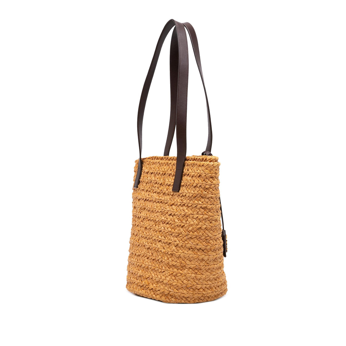 Saint Laurent Small Raffia Panier Tote