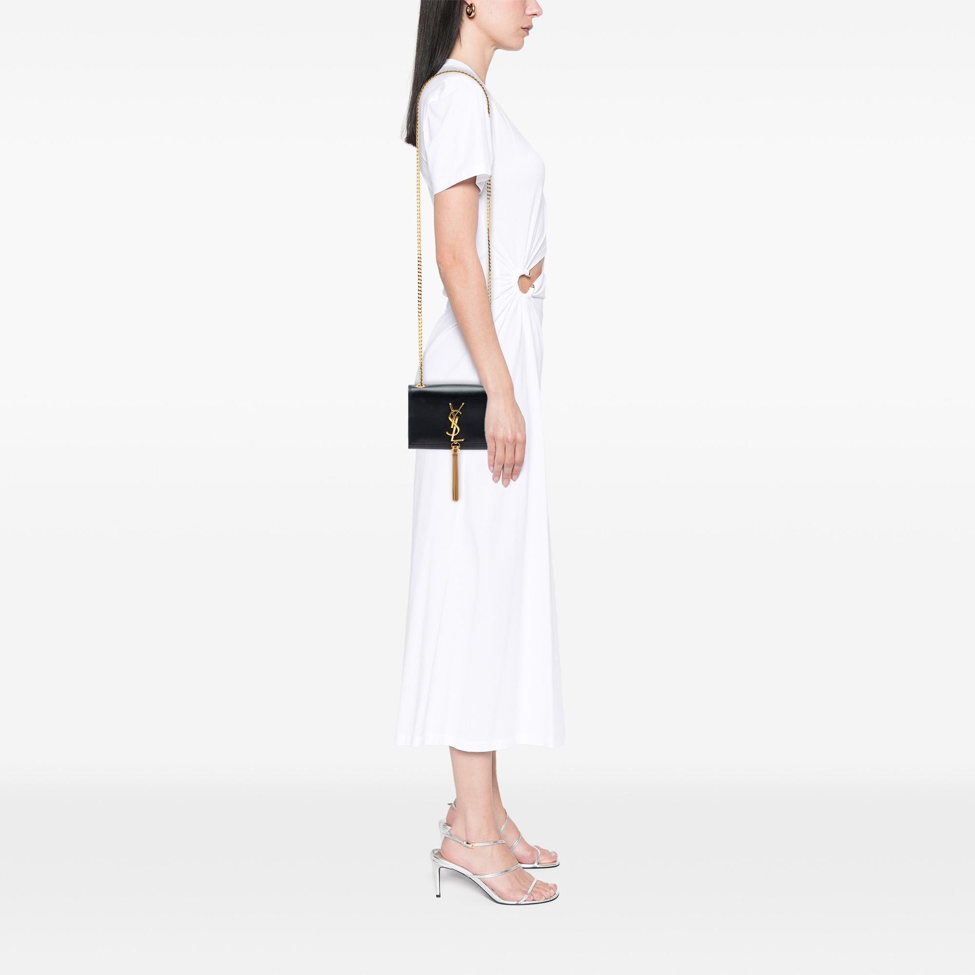 Saint Laurent Small Smooth Calfskin Monogram Kate Tassel Crossbody
