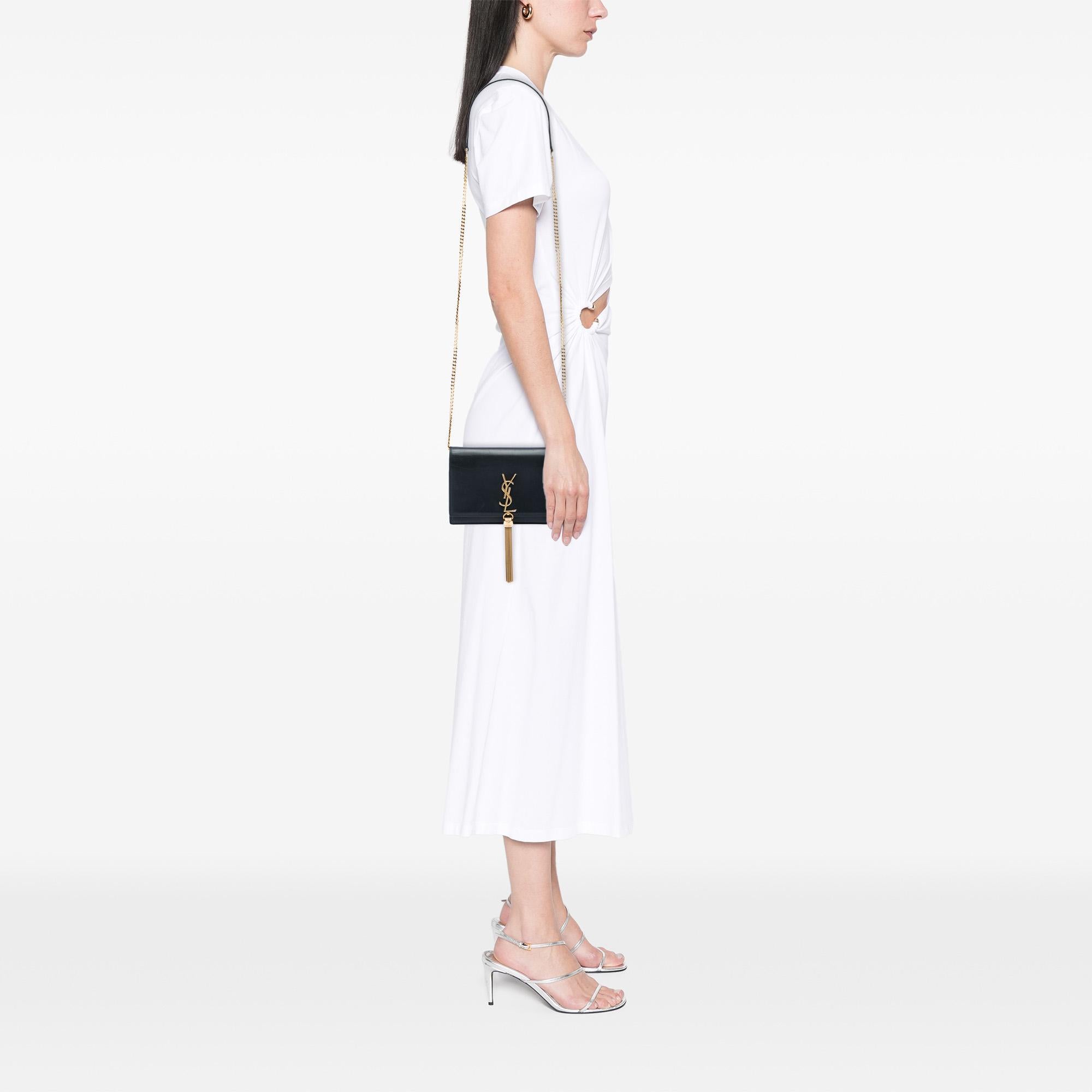 Saint Laurent Small Smooth Calfskin Monogram Kate Tassel Crossbody