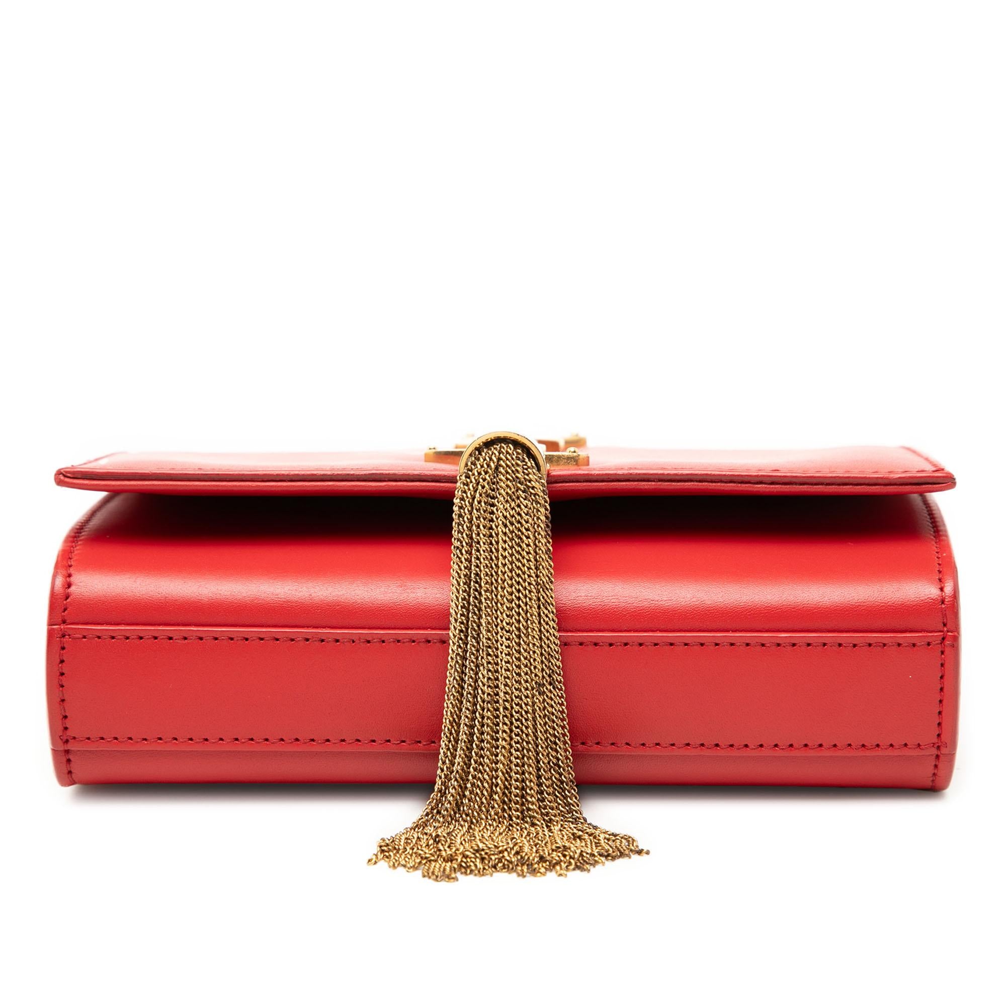 Saint Laurent Small Smooth Calfskin Monogram Kate Tassel Crossbody