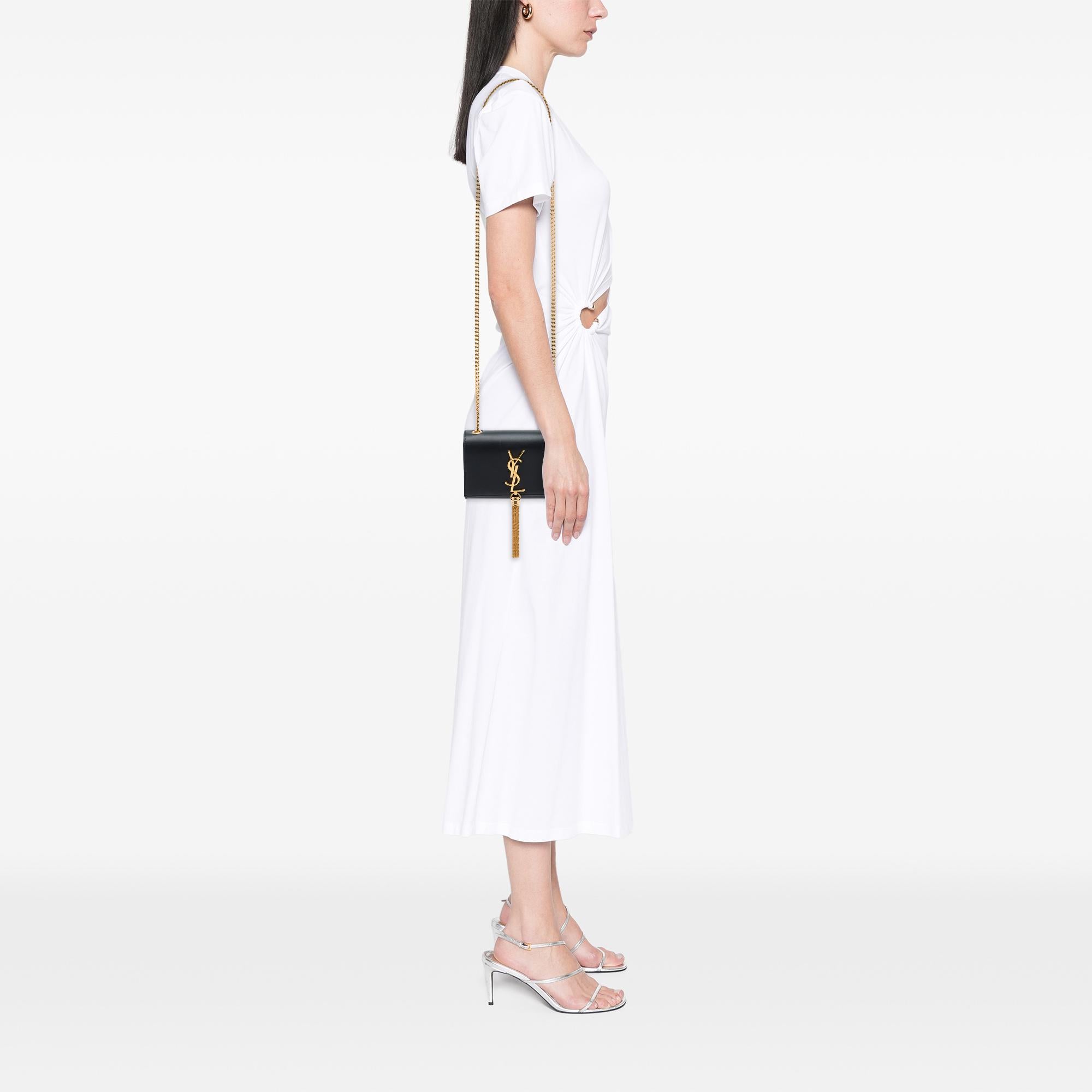 Saint Laurent Small Smooth Calfskin Monogram Kate Tassel Crossbody