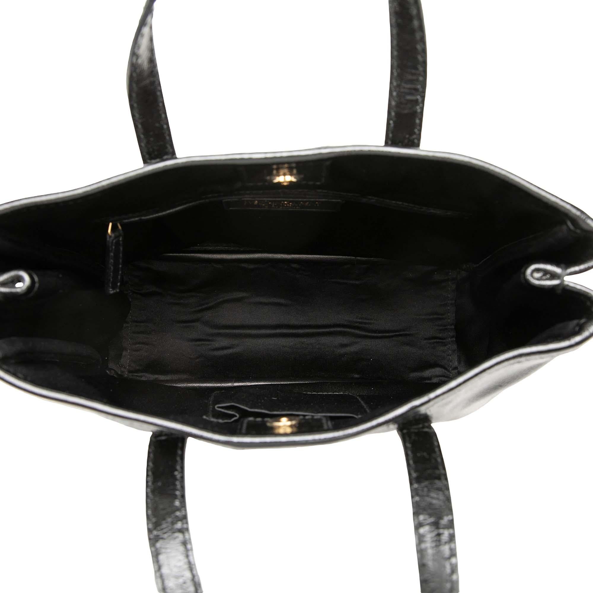 Saint Laurent Small Textured Patent Y Mail Tote