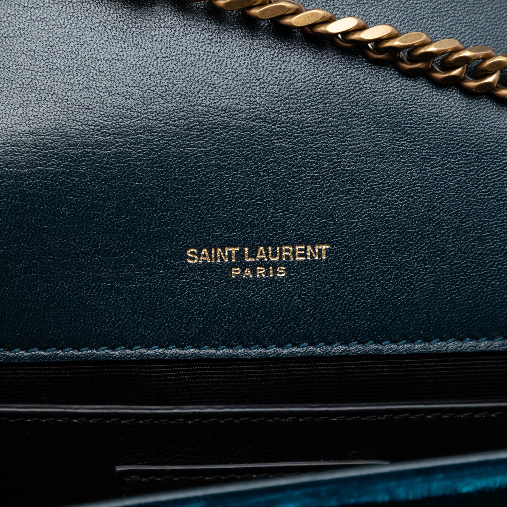 Saint Laurent Small Velvet Monogram Kate Tassel Crossbody