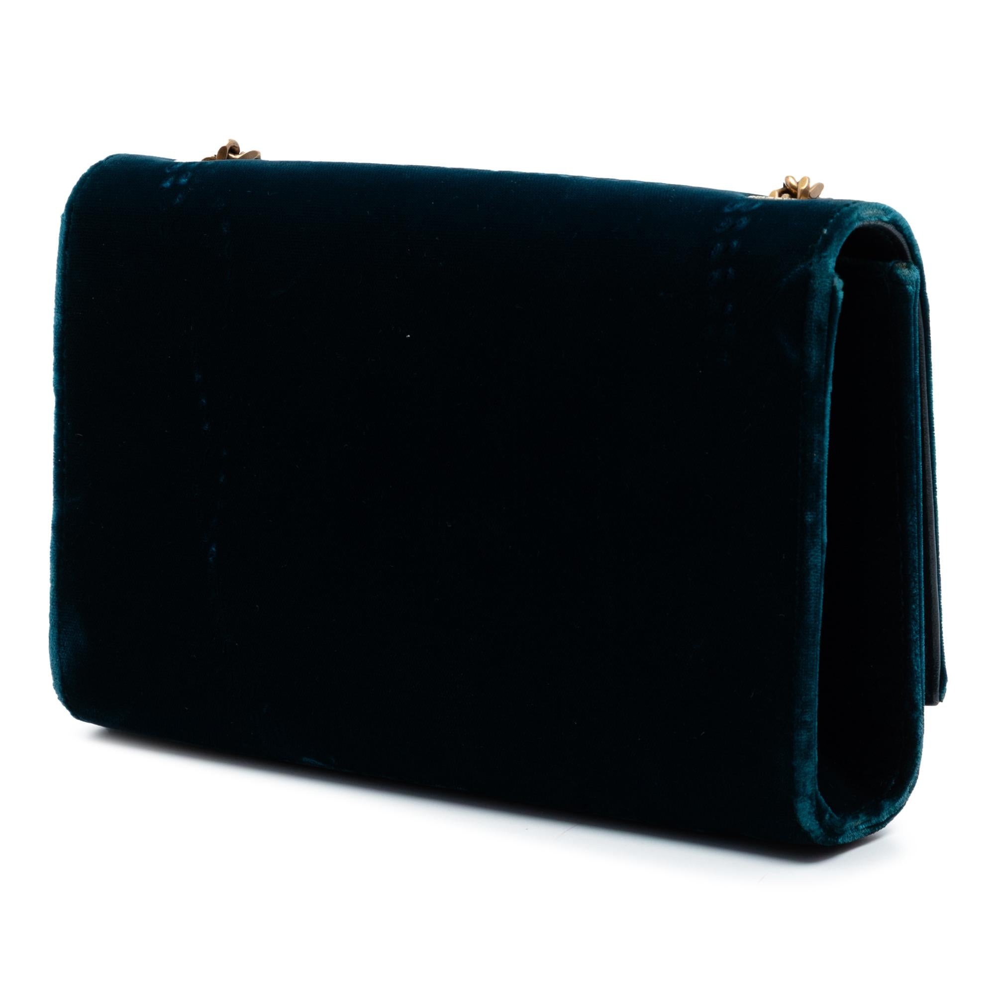 Saint Laurent Small Velvet Monogram Kate Tassel Crossbody