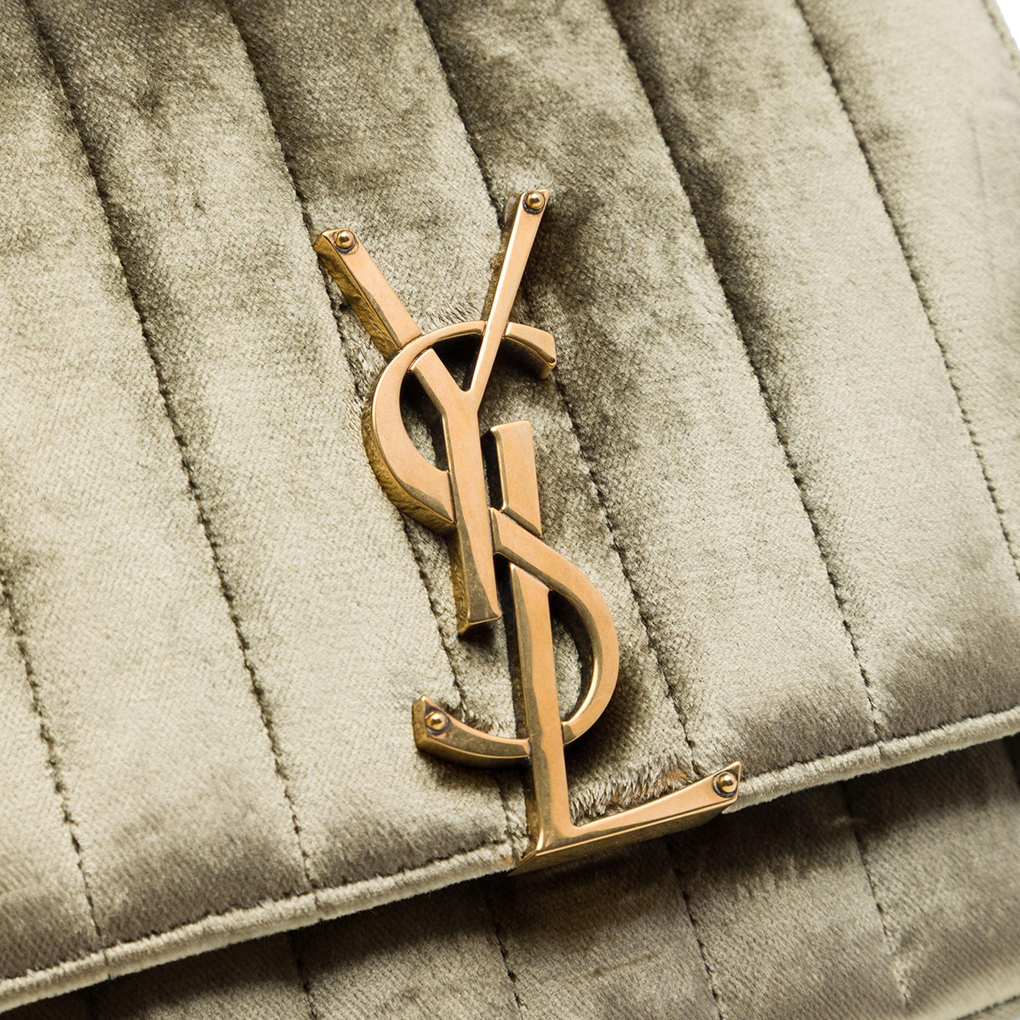 Saint Laurent Small Velvet Monogram Vicky Chain Bag