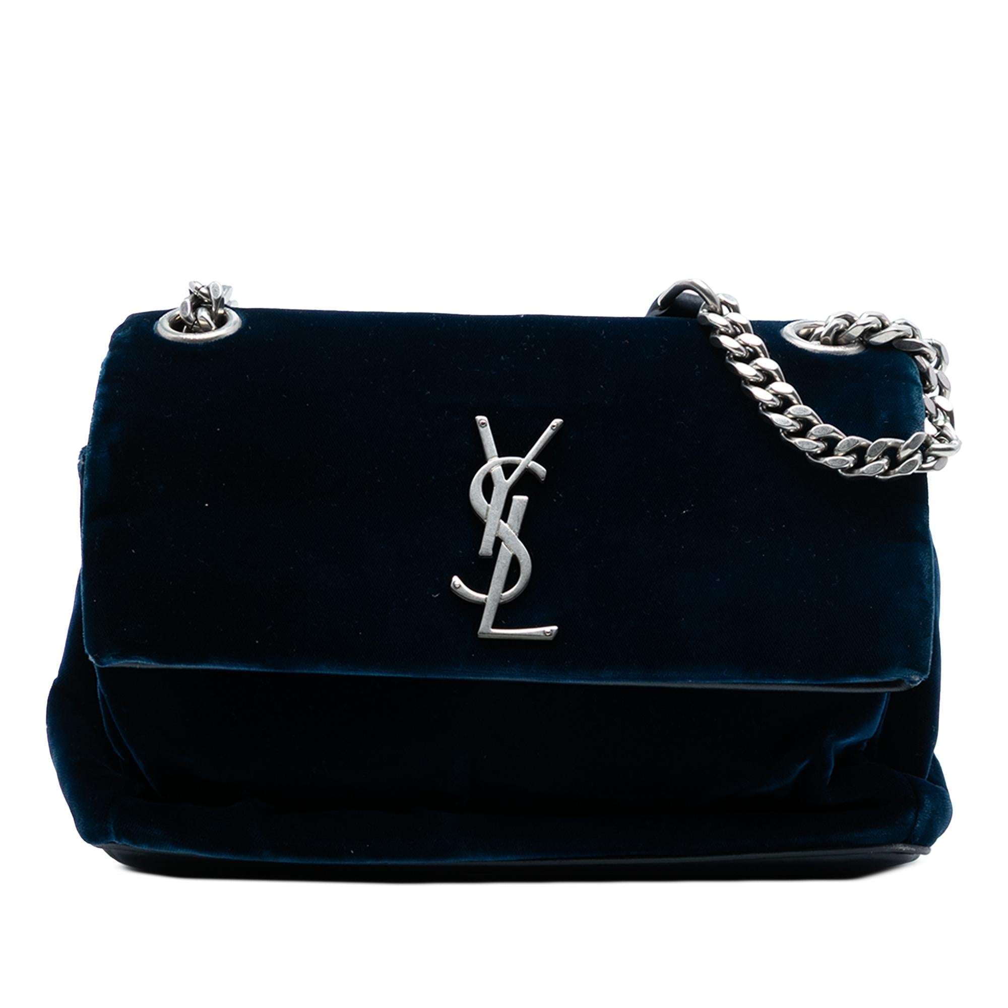 Saint Laurent Small Velvet Monogram West Hollywood Crossbody