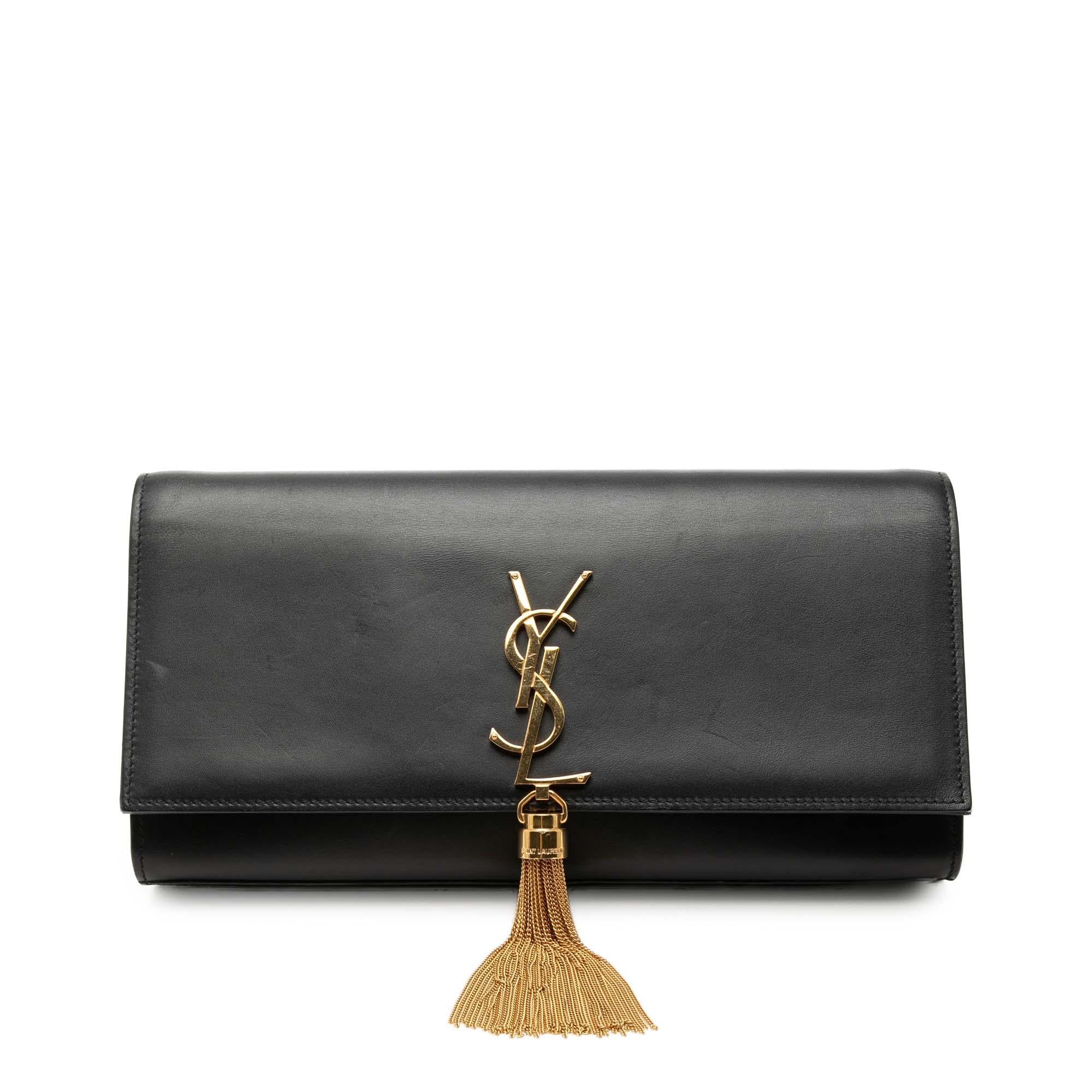 Saint Laurent Smooth Calfskin Cassandre Tassel Clutch