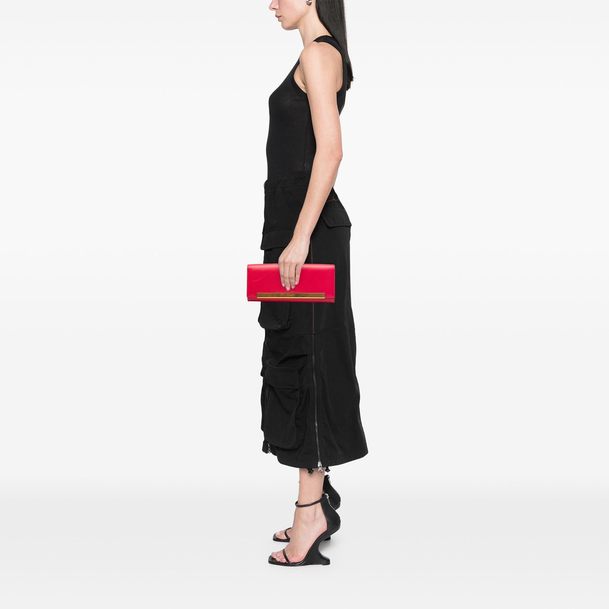 Saint Laurent Smooth Calfskin Lutetia Flap Clutch