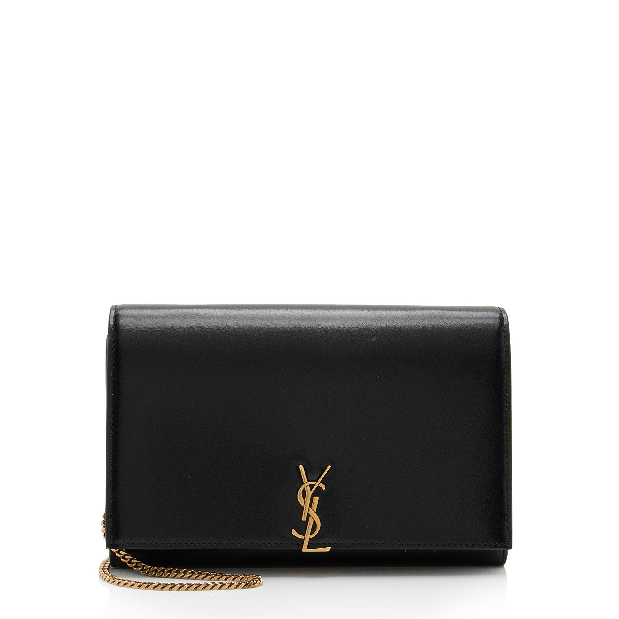 Saint Laurent Smooth Calfskin Monogram Cassandre Chain Wallet (SHF-O6MCNA)