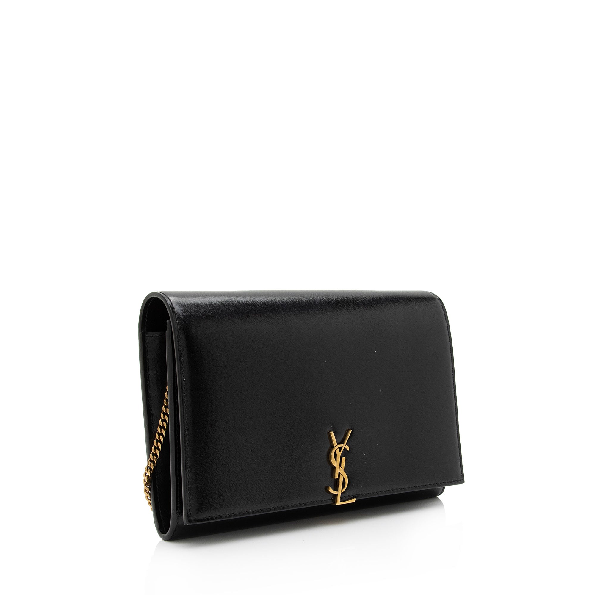 Saint Laurent Smooth Calfskin Monogram Cassandre Chain Wallet (SHF-O6MCNA)