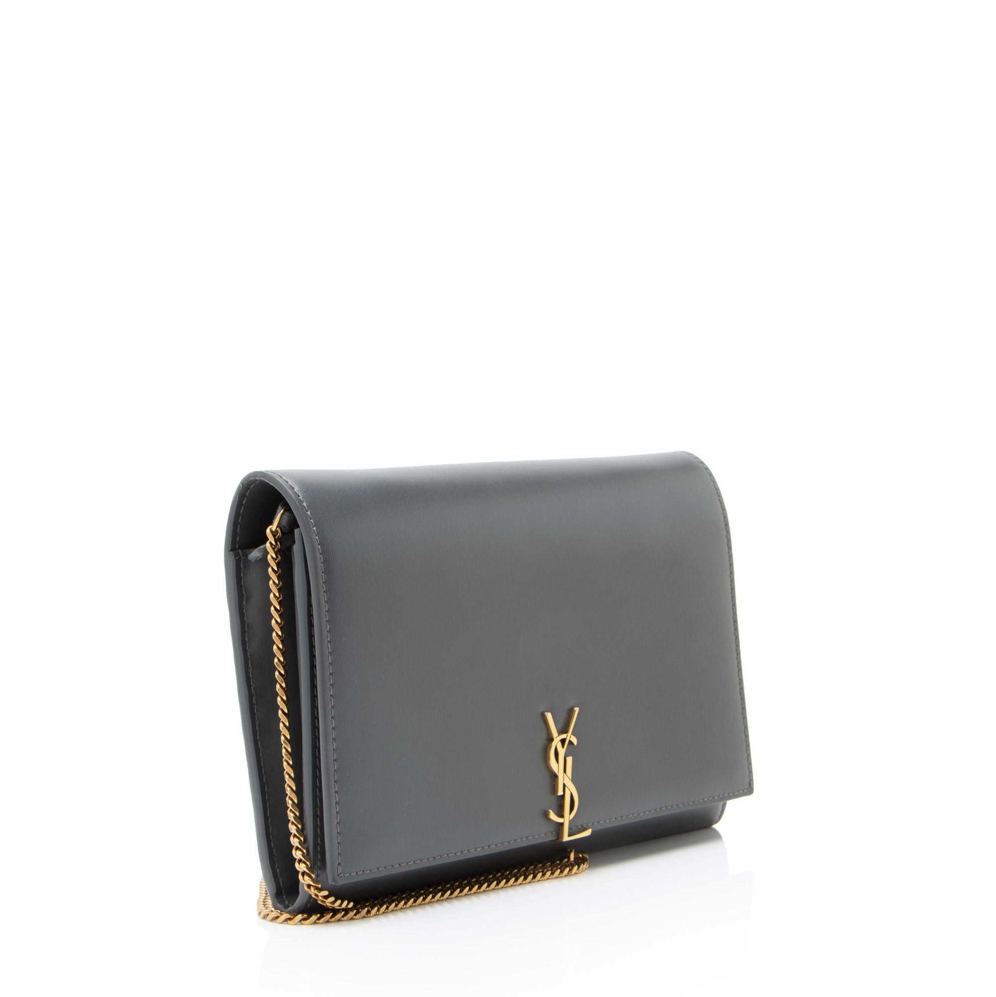 Saint Laurent Smooth Calfskin Monogram Cassandre Chain Wallet