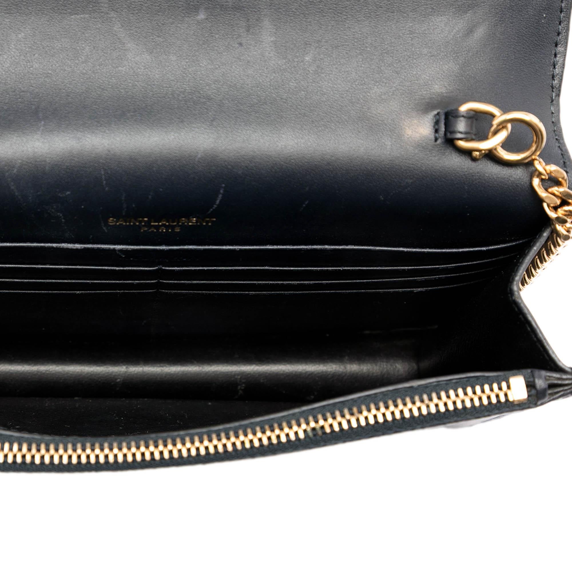 Saint Laurent Smooth Calfskin Monogram Kate Tassel Chain Wallet