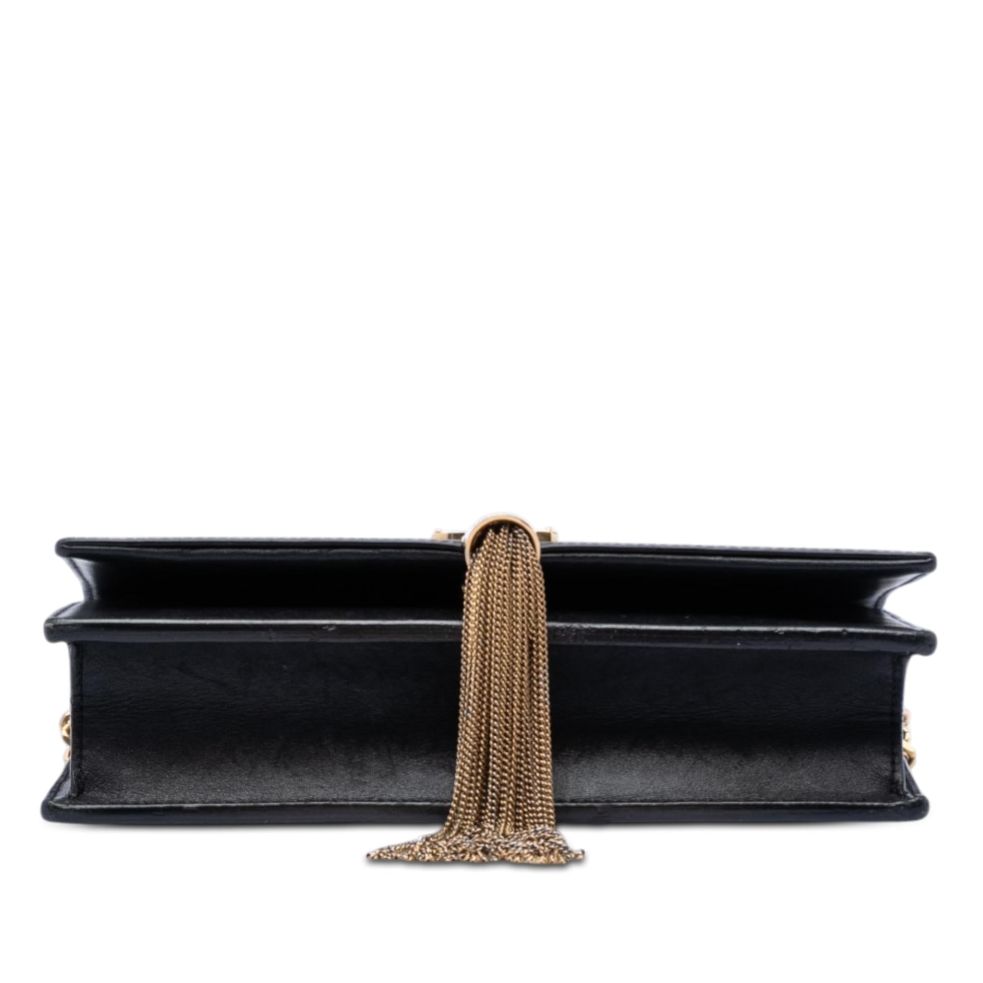 Saint Laurent Smooth Calfskin Monogram Kate Tassel Chain Wallet