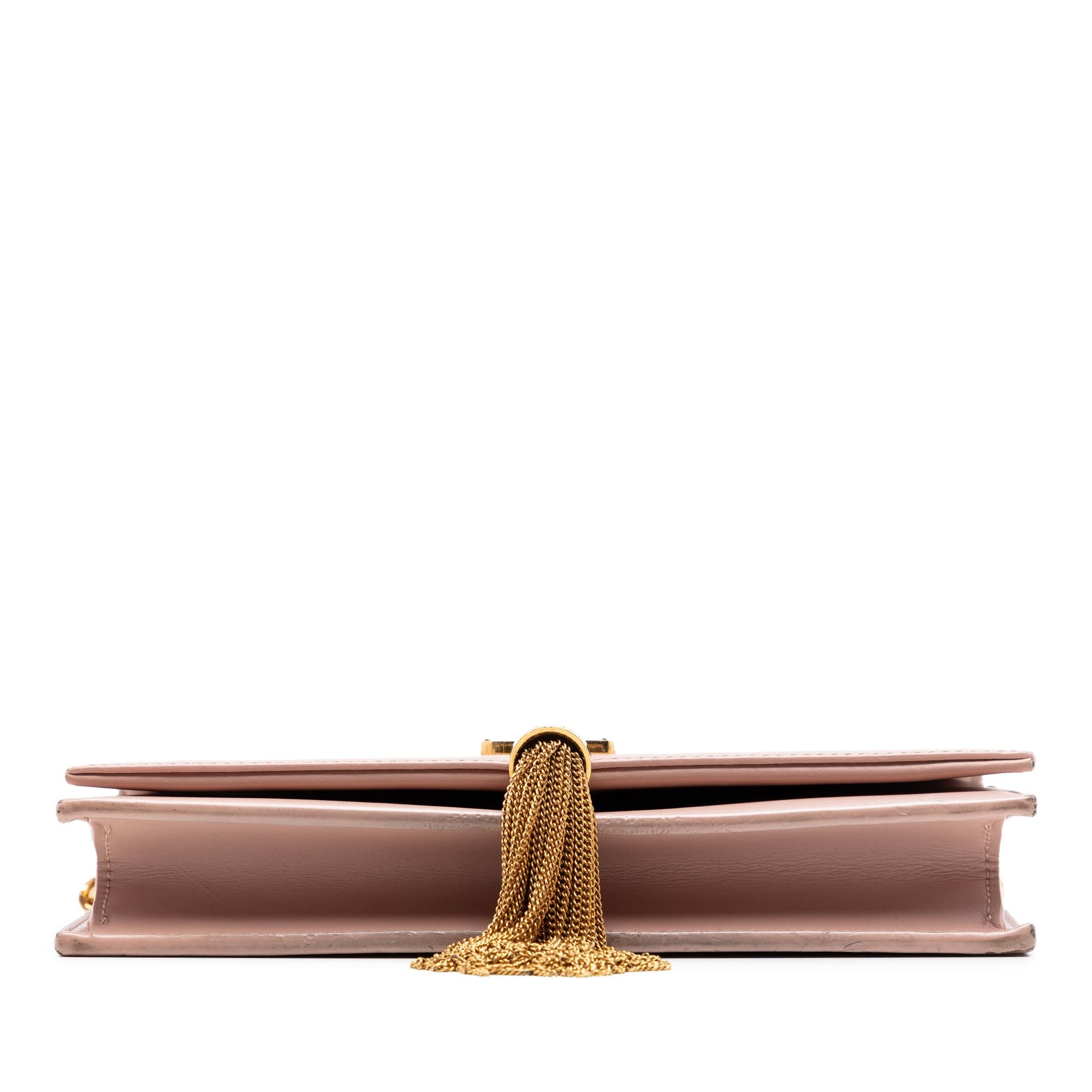 Saint Laurent Smooth Calfskin Monogram Kate Tassel Wallet on Chain
